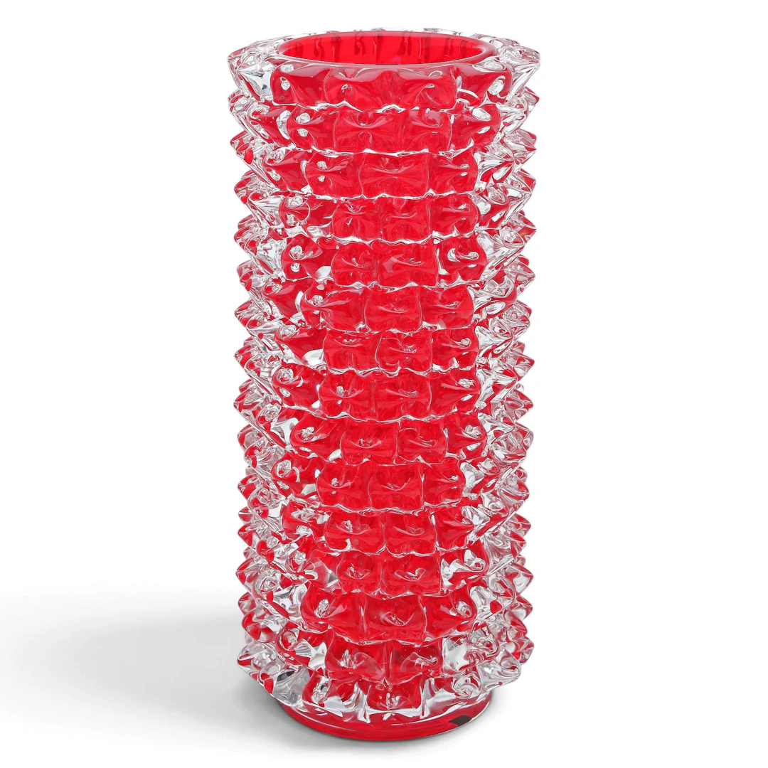 Murano vase in ruby-coloured glass, 20th Century.