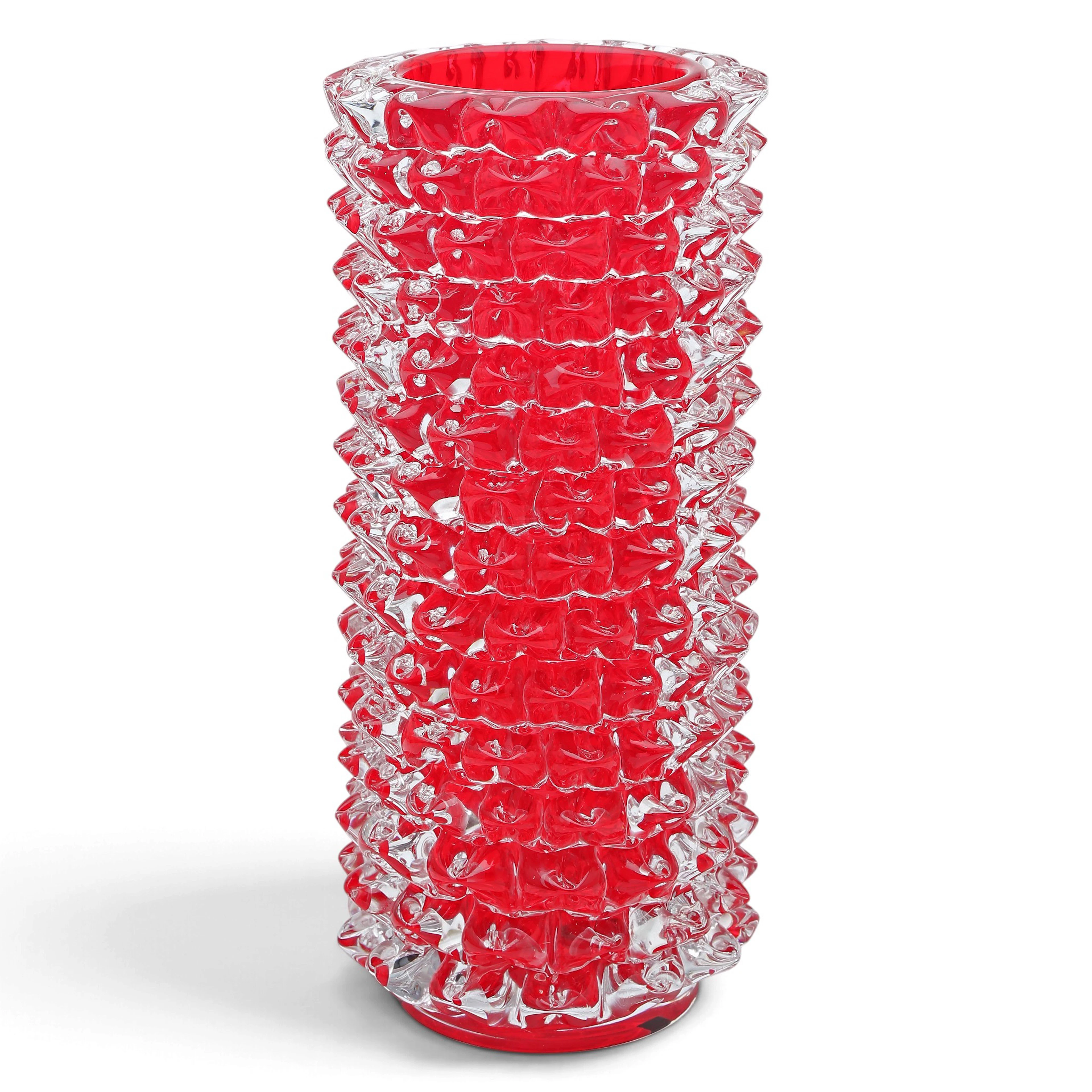 Murano vase in ruby-coloured glass, 20th Century.