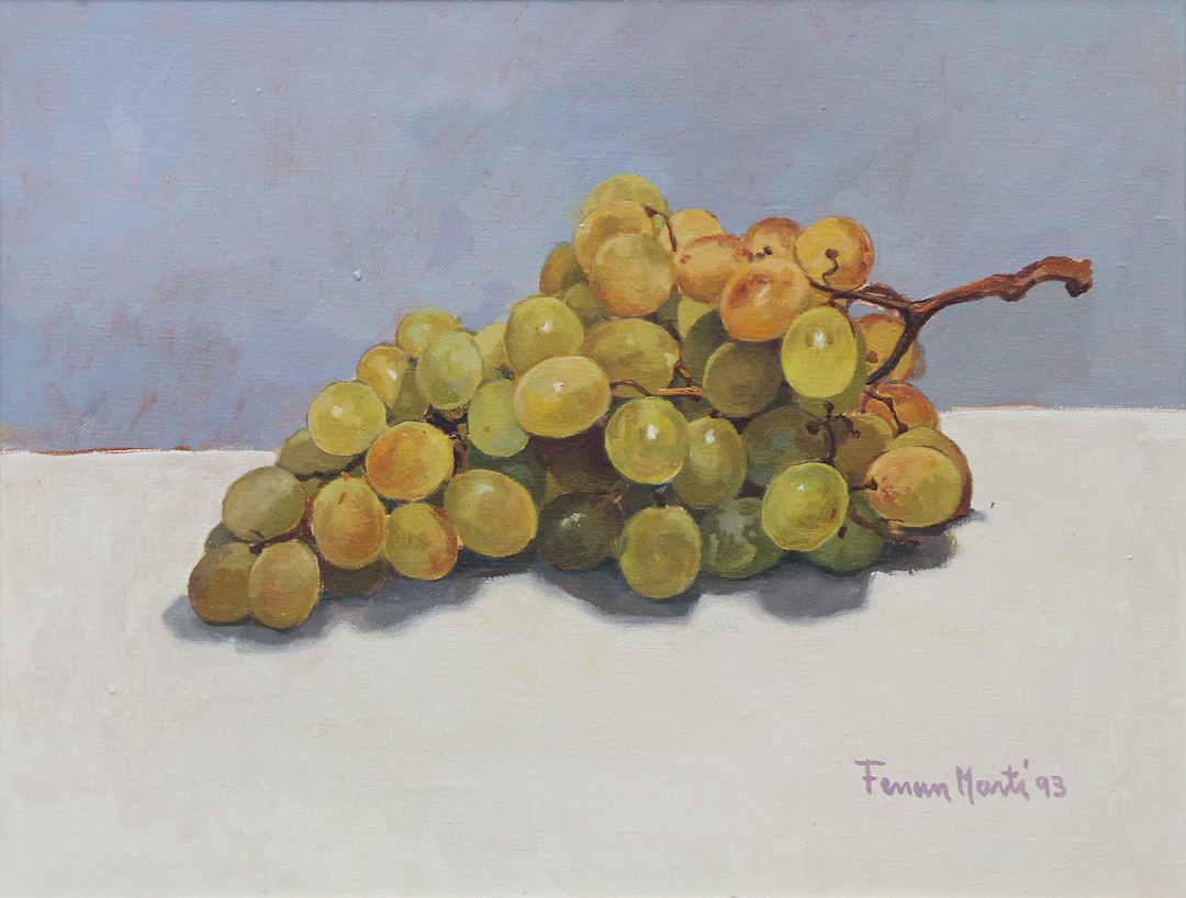 FERRAN MARTÍ. Still life with a bunch of grapes.