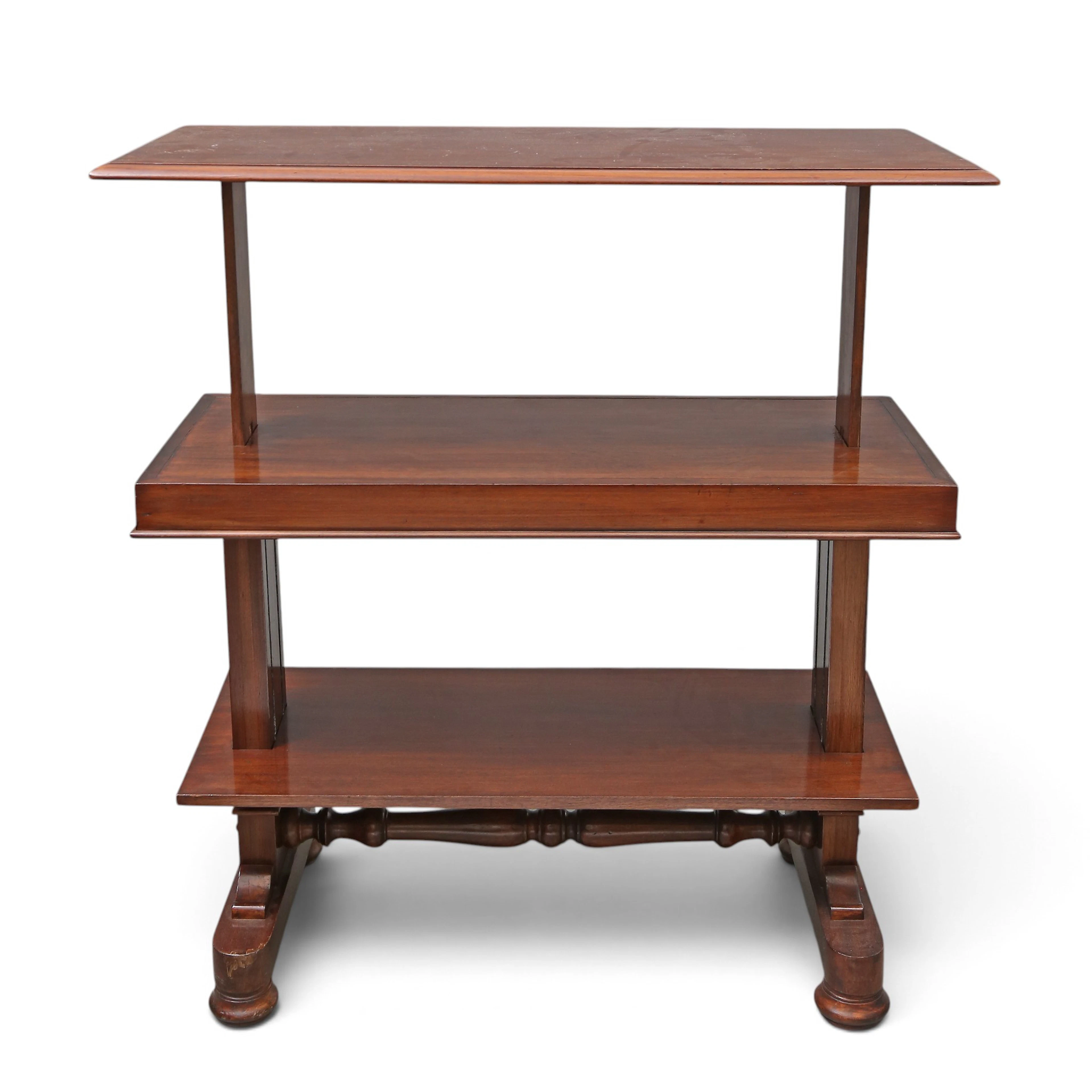 English Regency period "metamorphic" sideboard in mahogany, circa 1825.