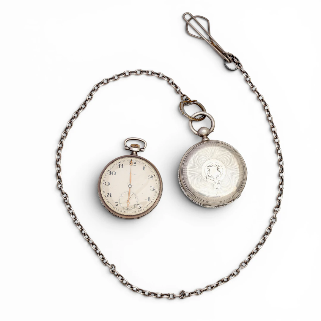 Longines and G.A. Huguenin silver pocket watches, late 19th - early
