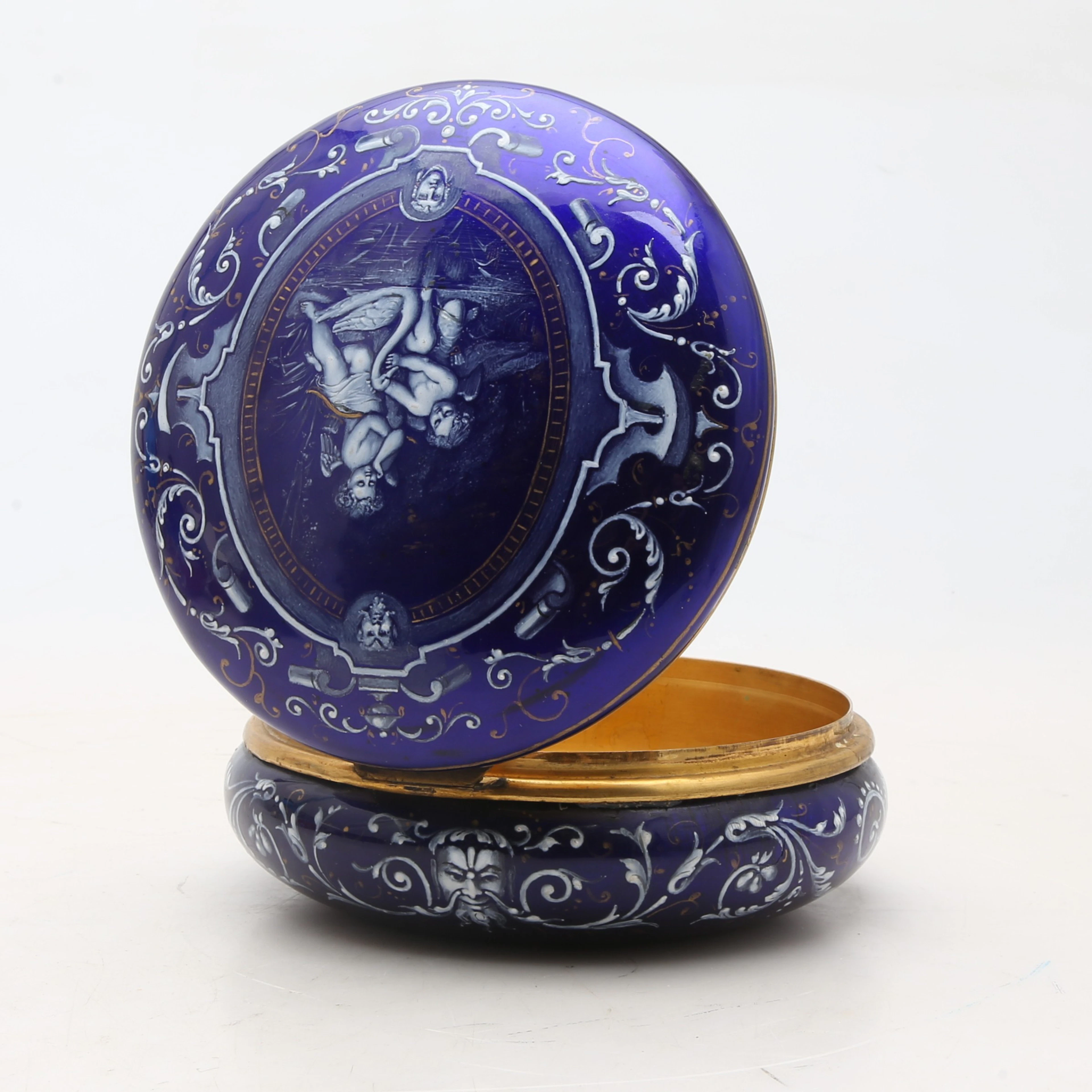 LImoges brass and enamel jewelry box, from the late 19th century to