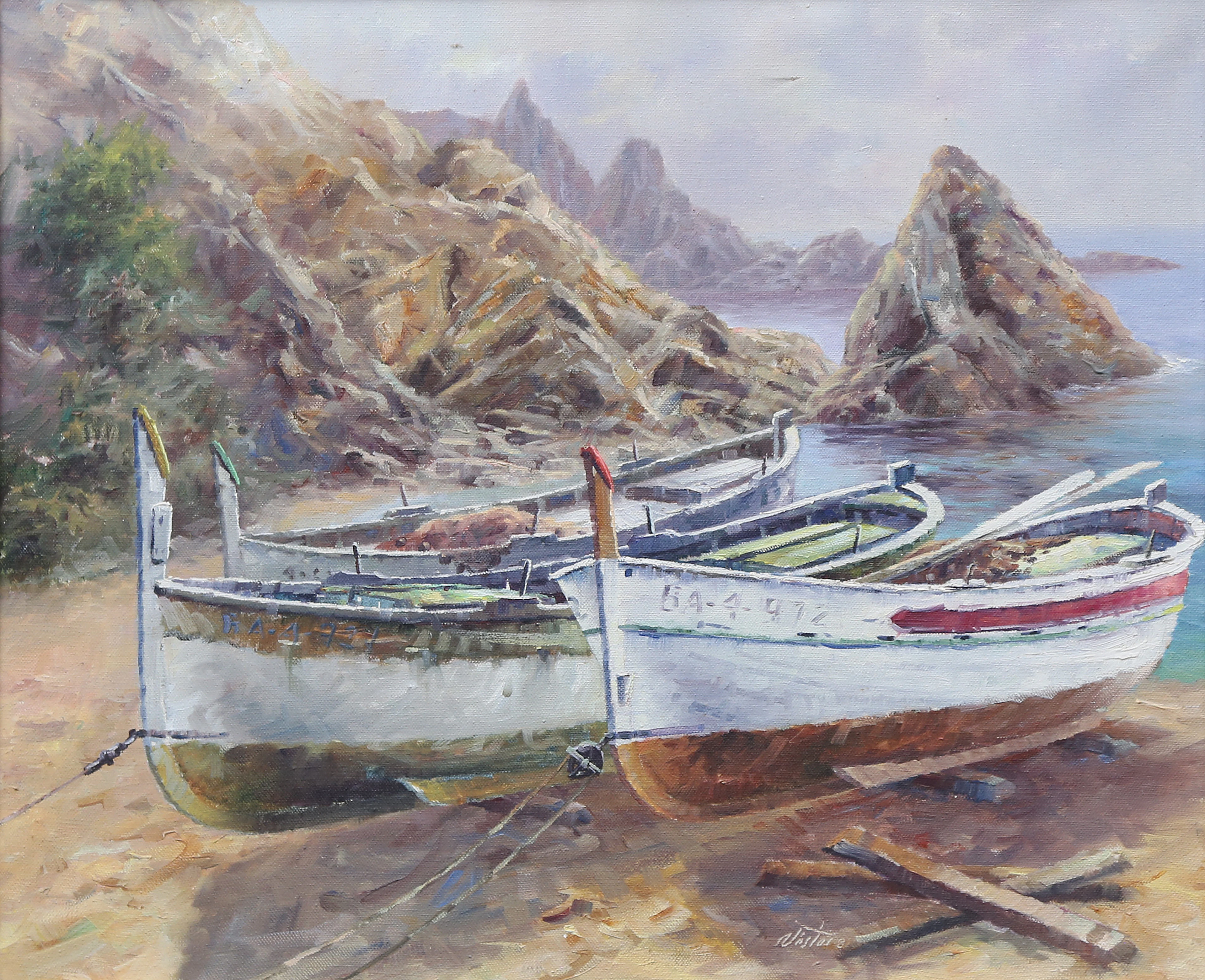 SPANISH SCHOOL, 20TH CENTURY. Boats.