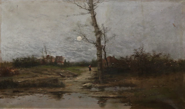 PROBABLY CATALAN SCHOOL, 19TH CENTURY. Lakeside landscape.