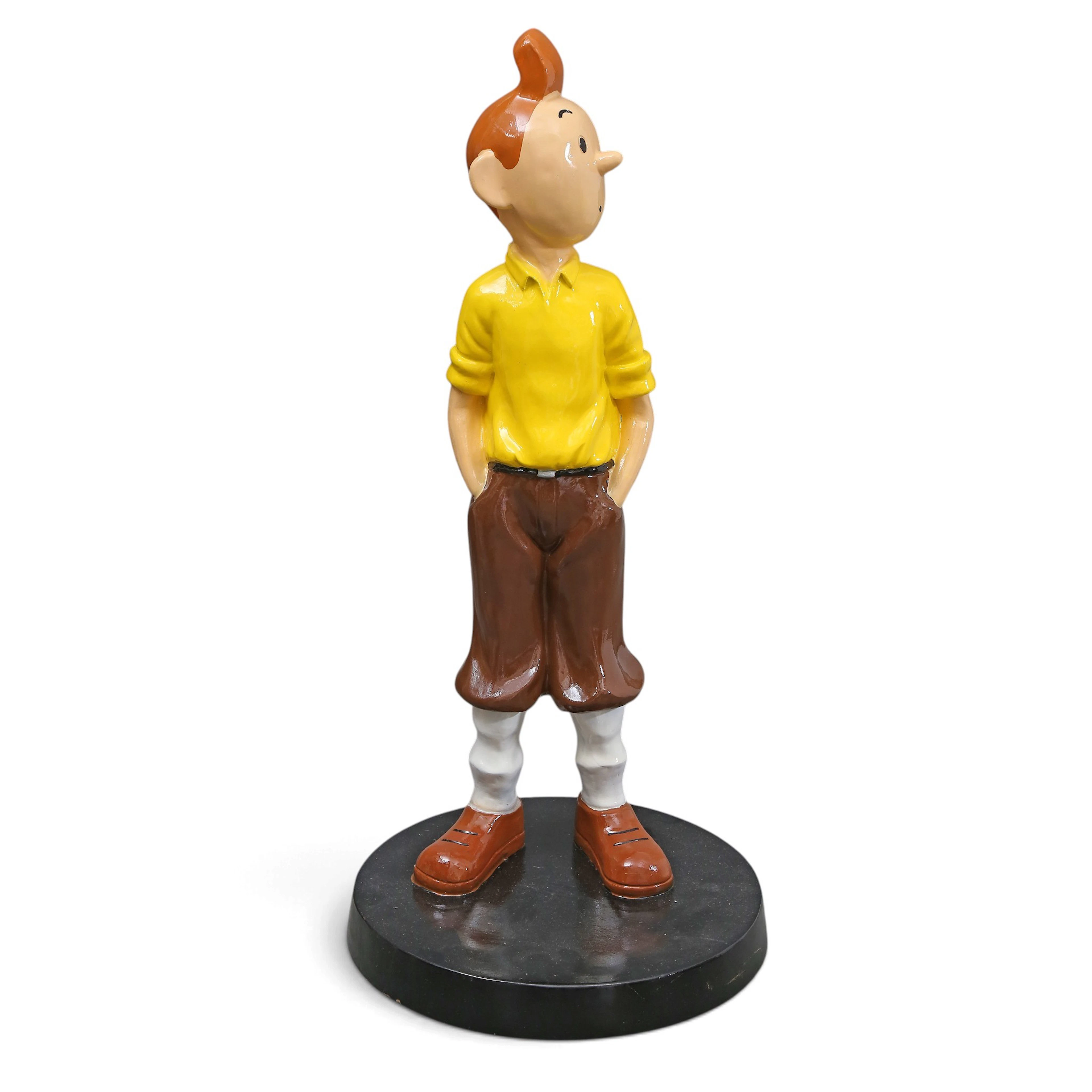 "Tintin", polychrome polyester sculpture.
