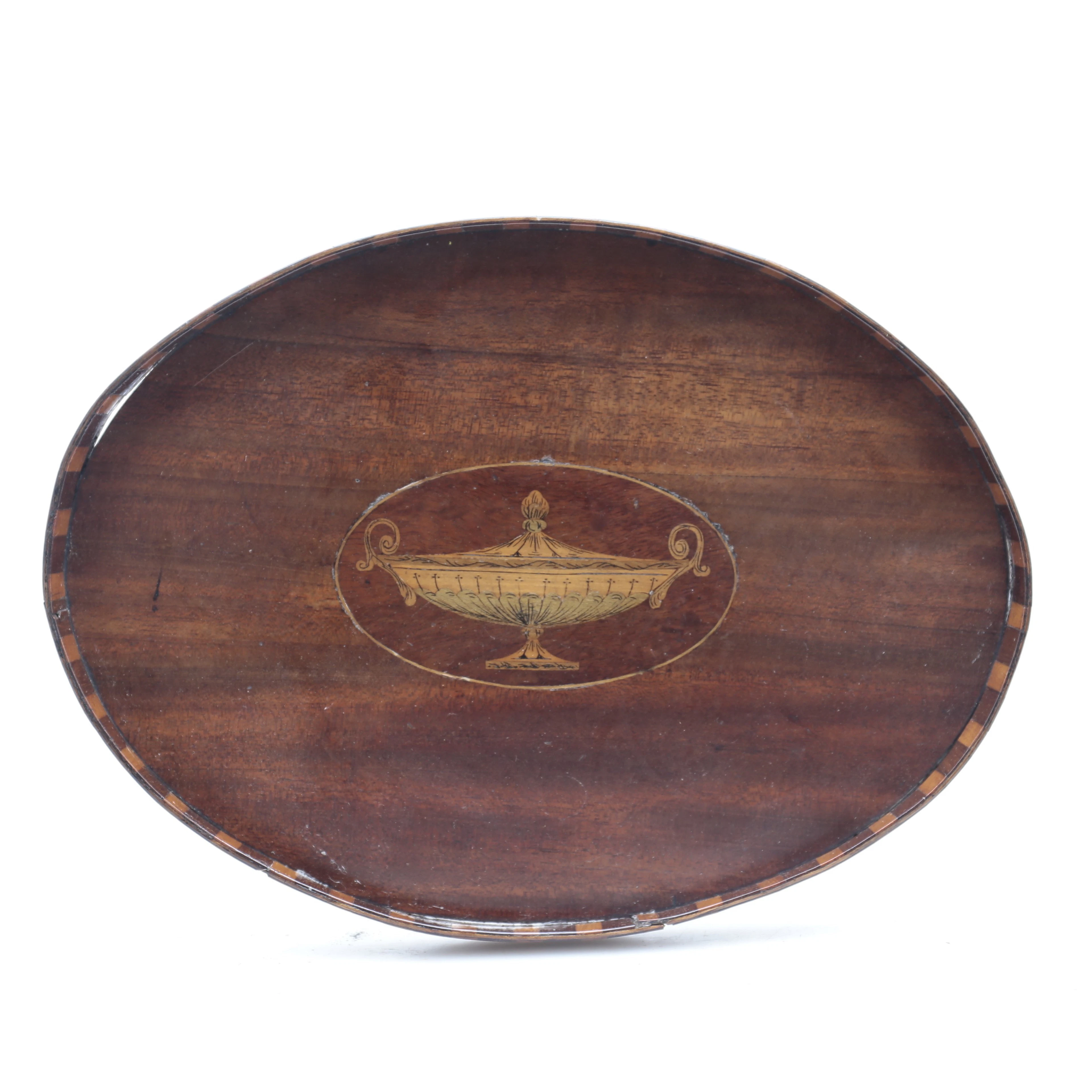 REgency English tray in mahogany wood and satin wood marquetry, from