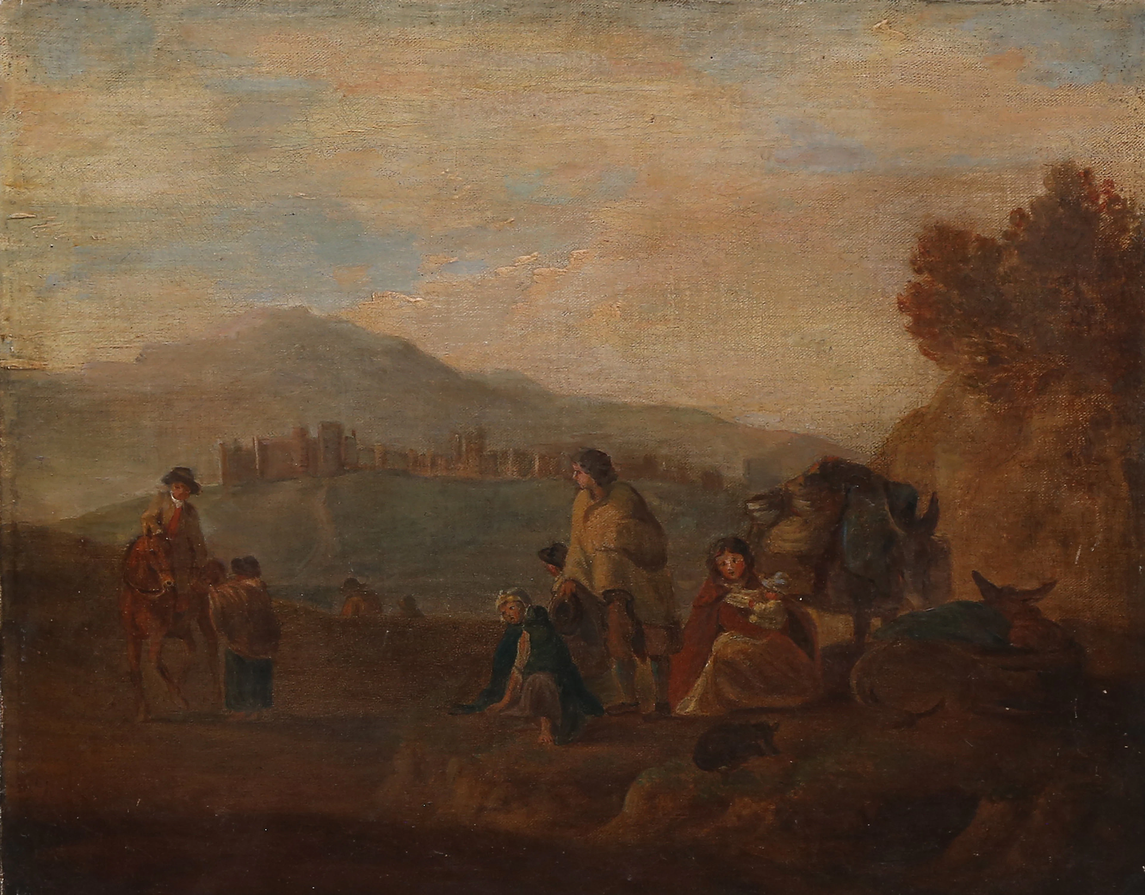 PROBABLY FRENCH SCHOOL, LATE 18TH CENTURY. Lively landscape.