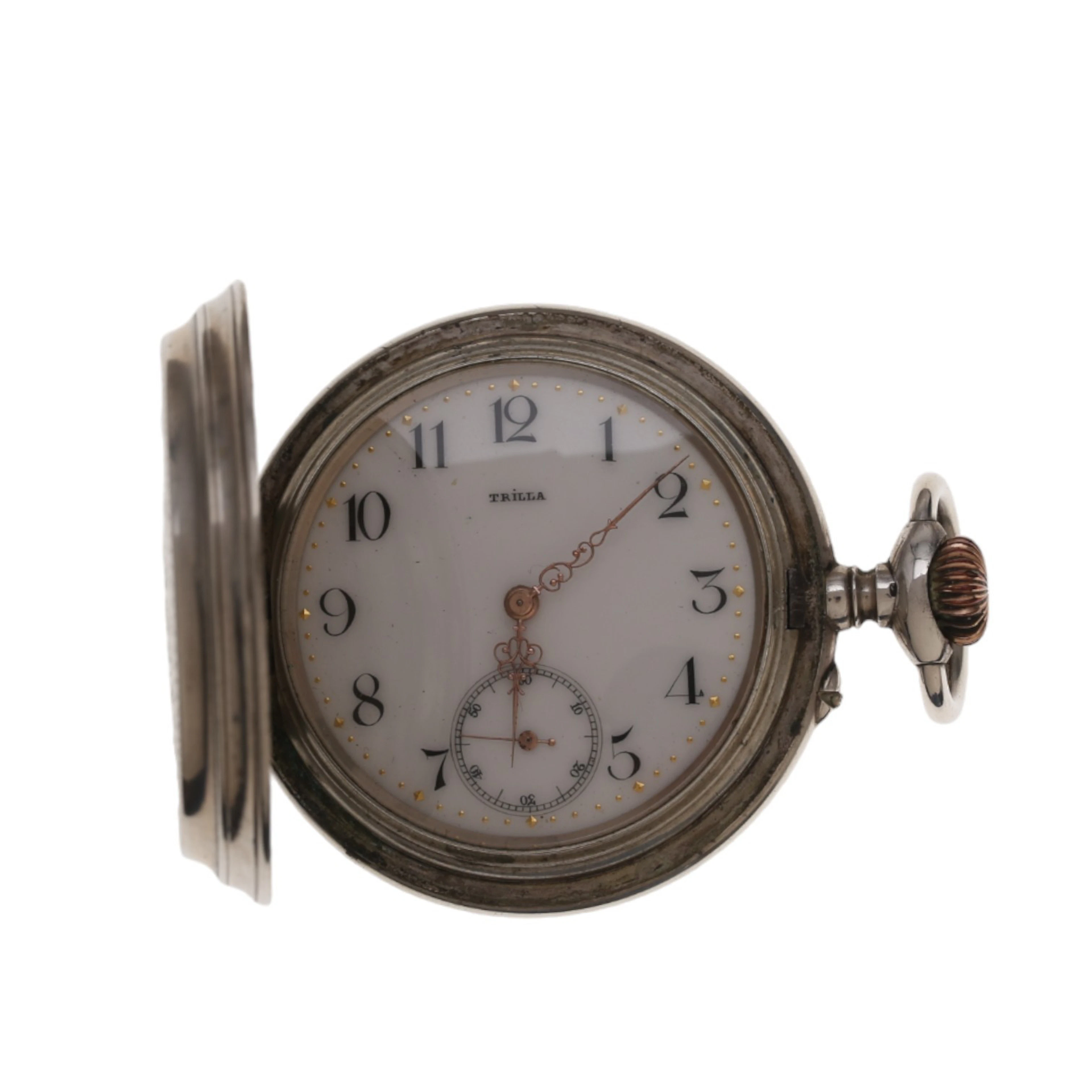 Trilla silver pocket watch, second half of the 19th Century.