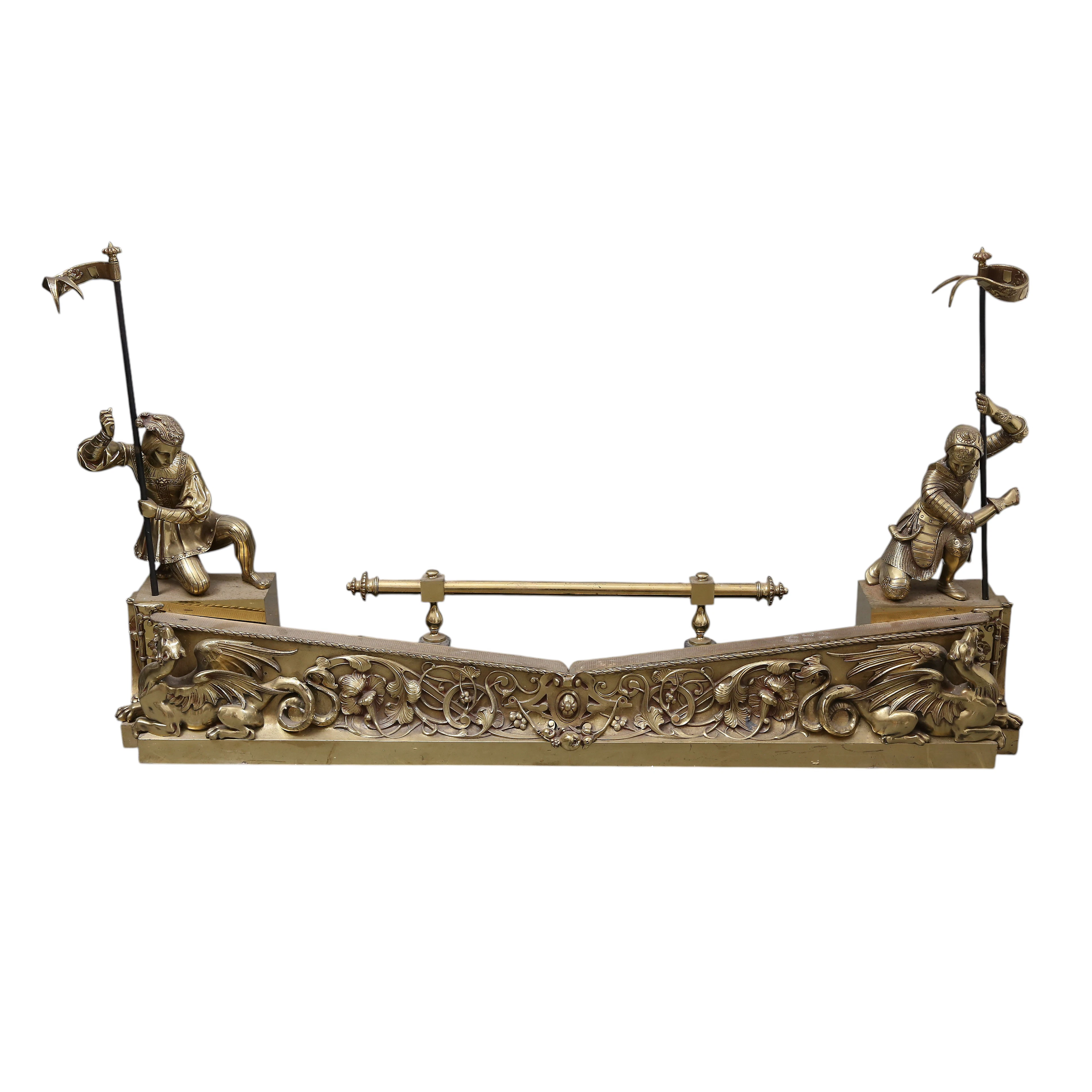 Historicist gilt-bronze fireplace surround, from the early 20th century.