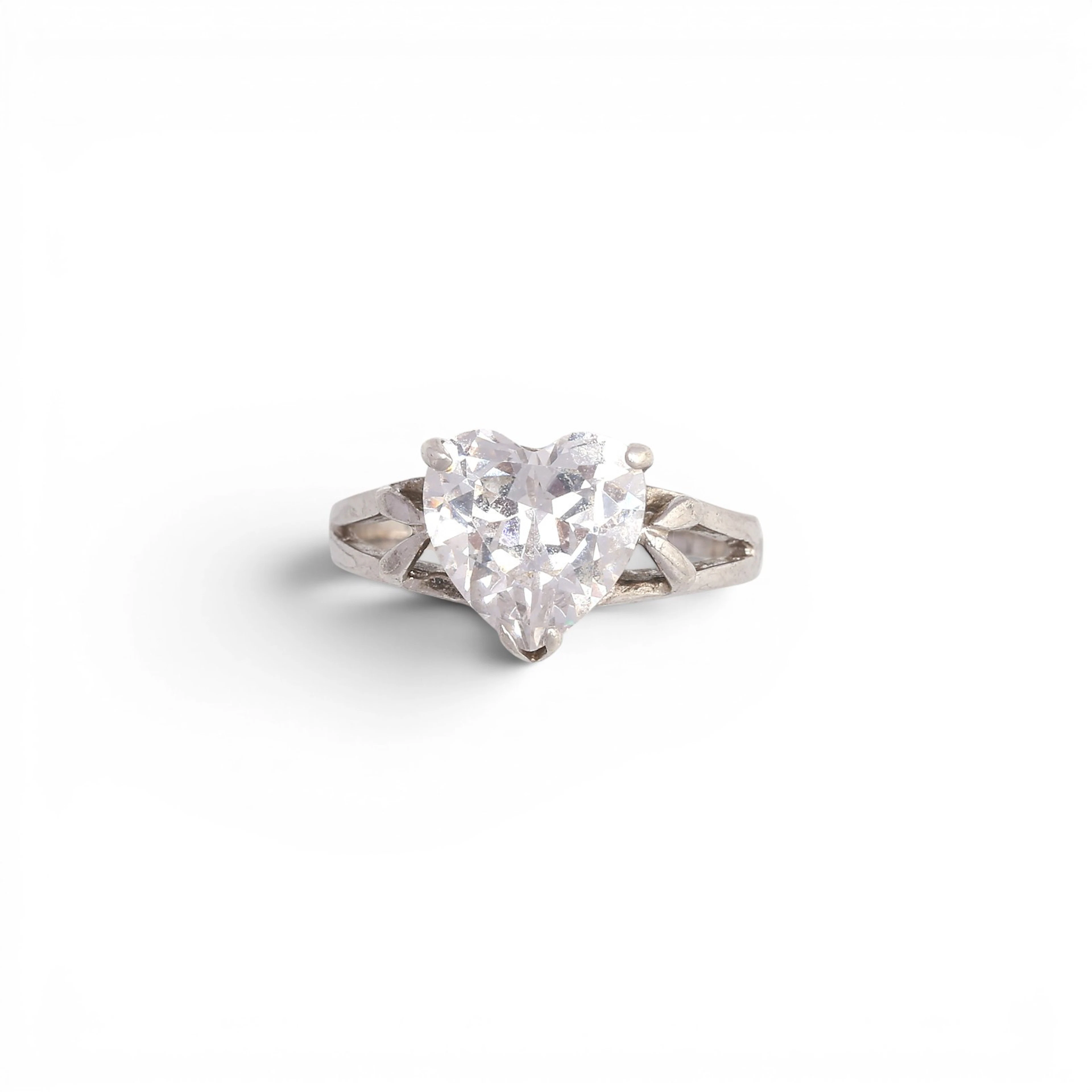 Heart-shaped zircon ring.