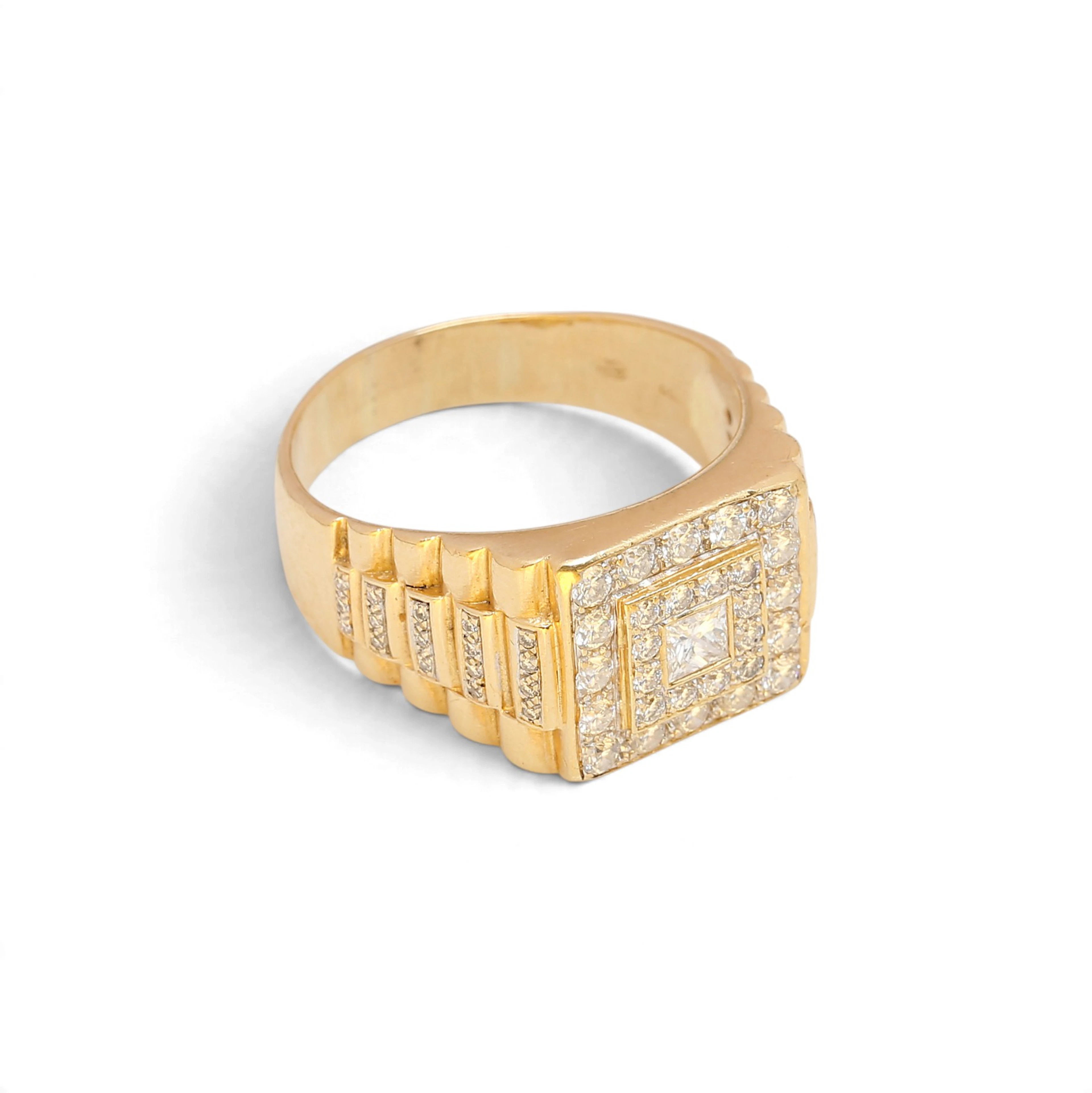 Diamonds men's signet ring.