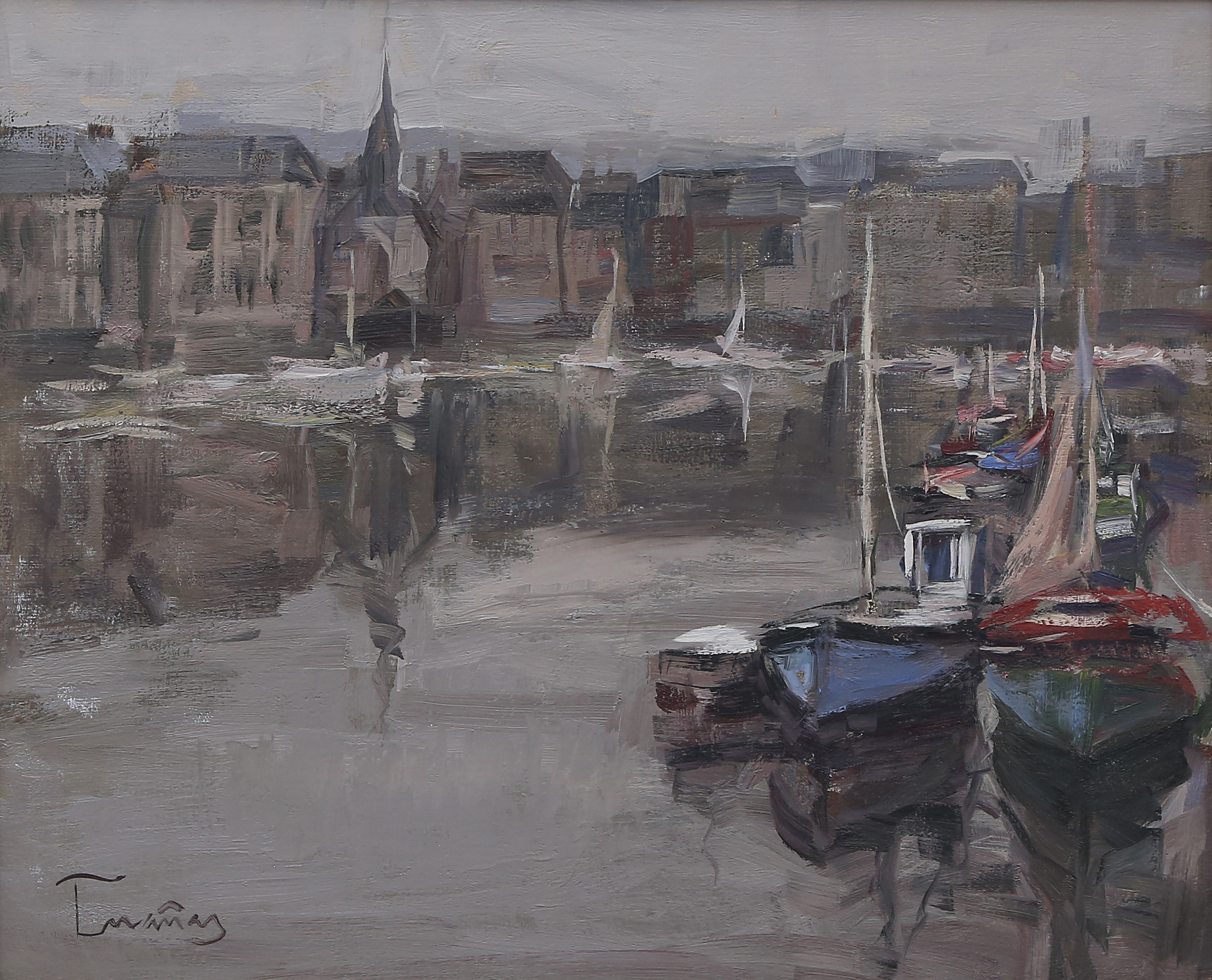 JOSEP CRUAÑAS FAGES. View of Honfleur.