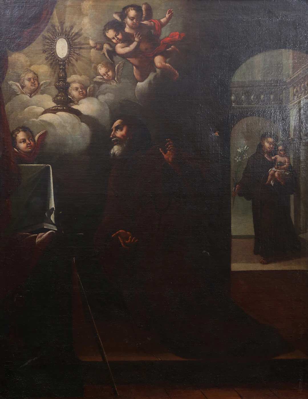 17TH-CENTURY SPANISH SCHOOL. The vision of Saint Francis of Paola.
