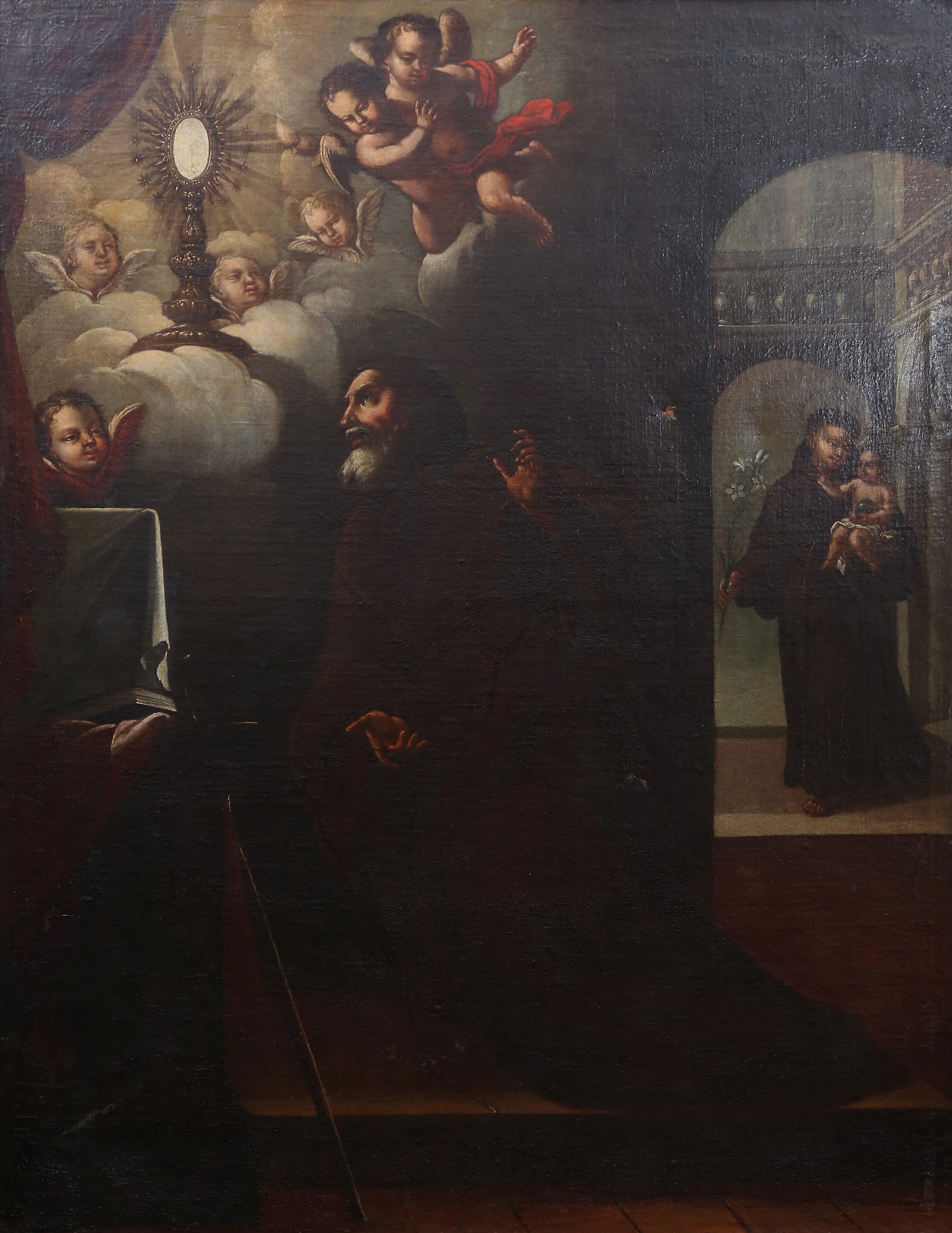 17TH-CENTURY SPANISH SCHOOL. The vision of Saint Francis of Paola.