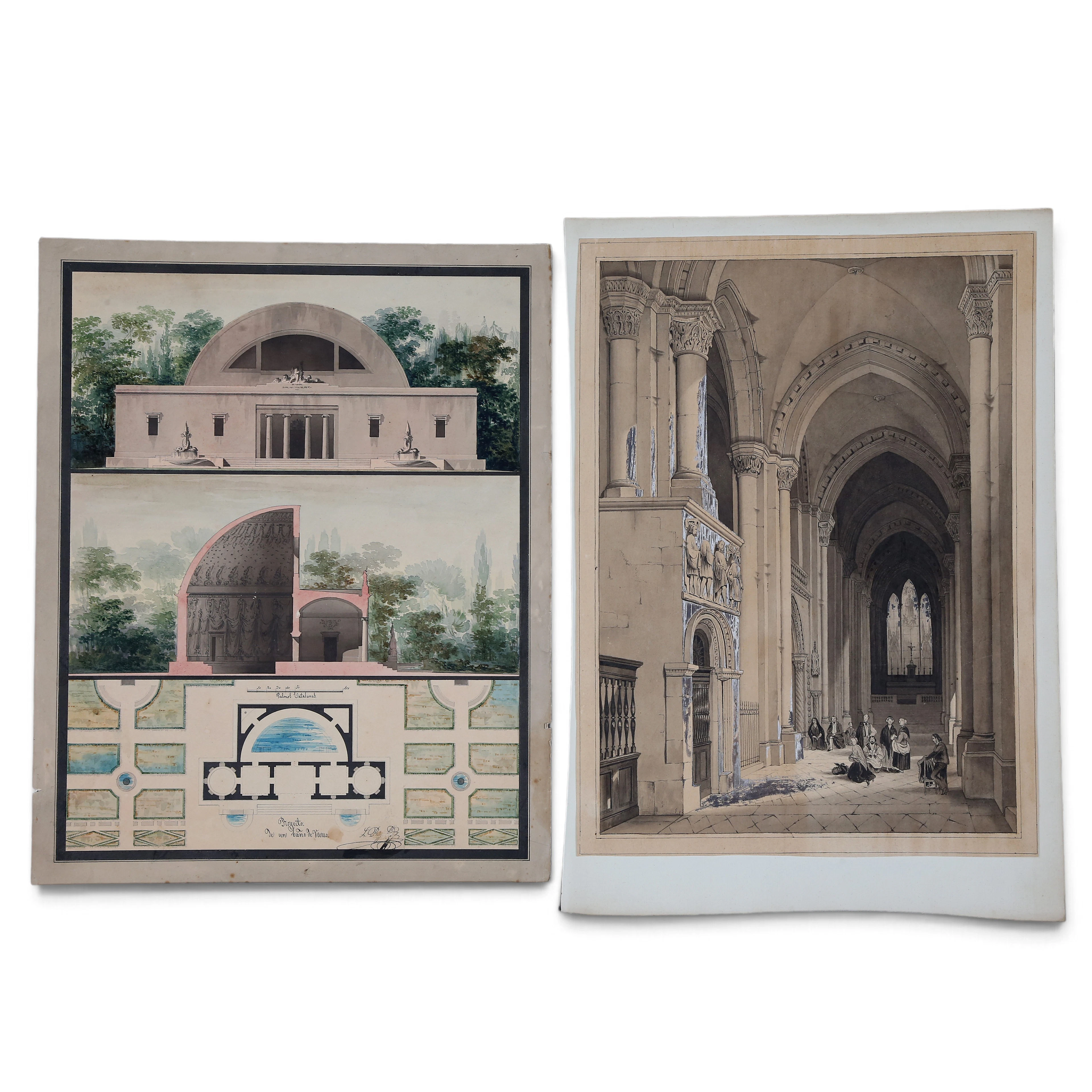 LLUÍS RIGALT FARRIOLS. "Cathedral Interior" and "Recreational Baths Project".