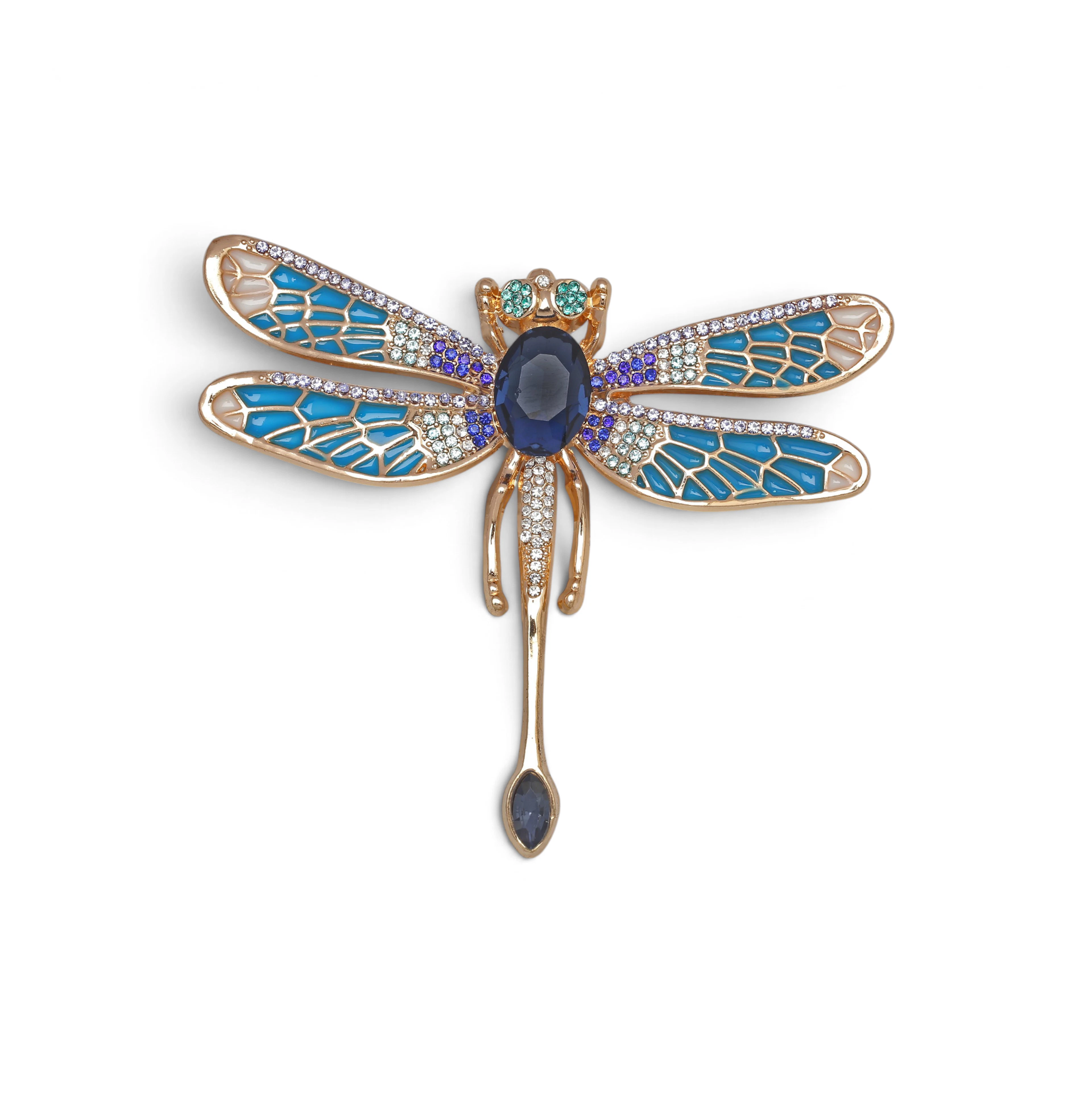 Art Nouveau style dragonfly-shaped brooch.