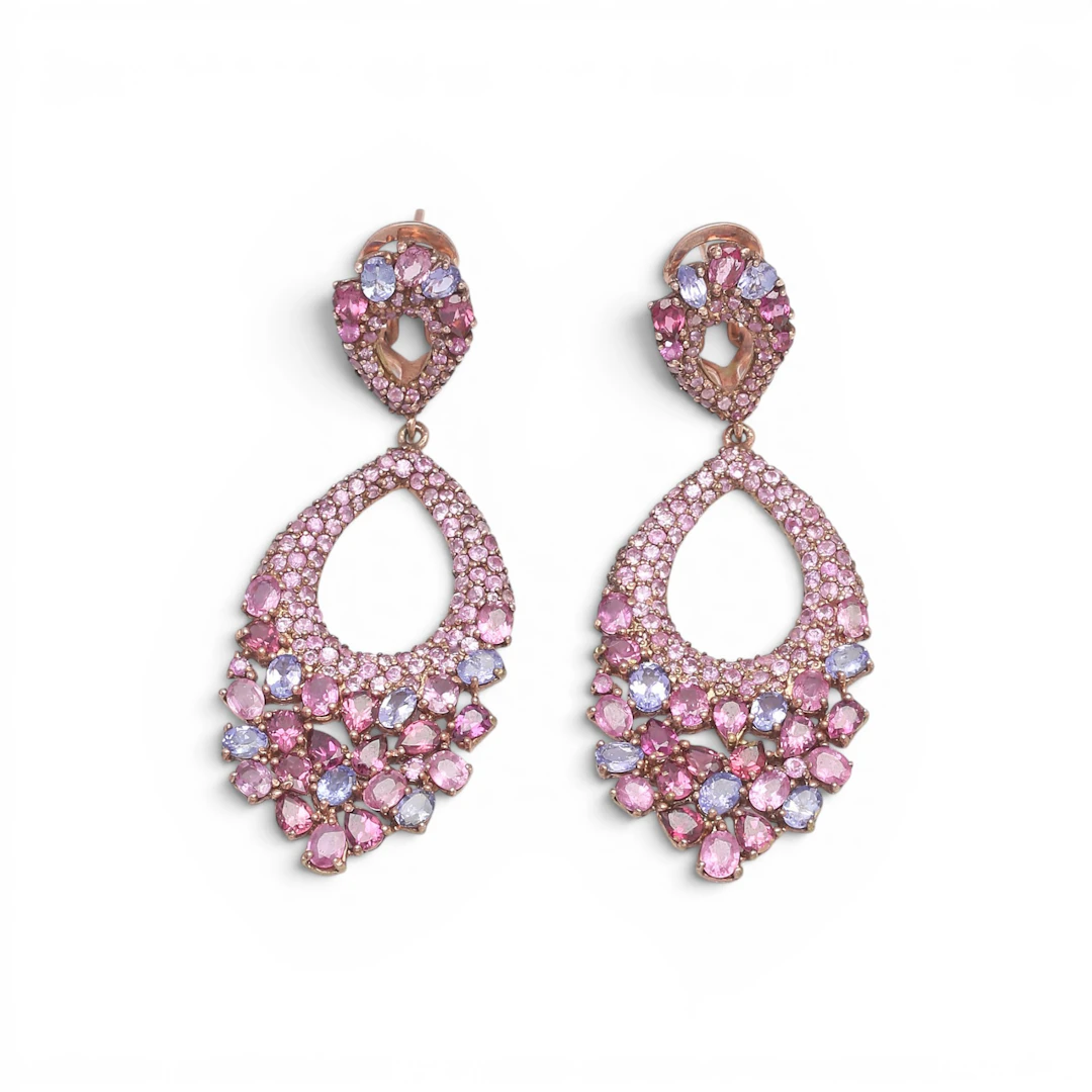 Gemstones long earrings.