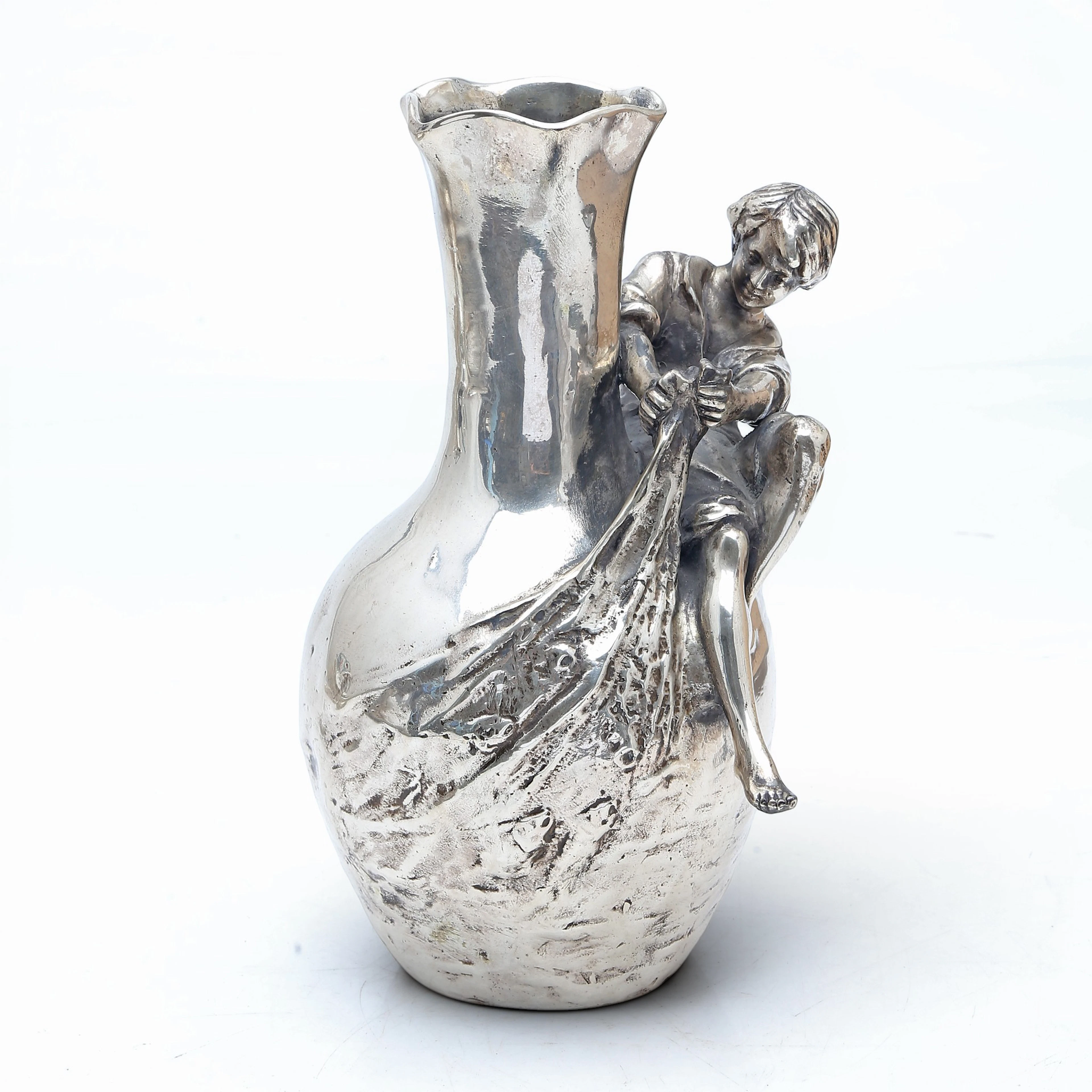 AUGUSTE MOREAU. SEGÚN. Vase with a fisherman.