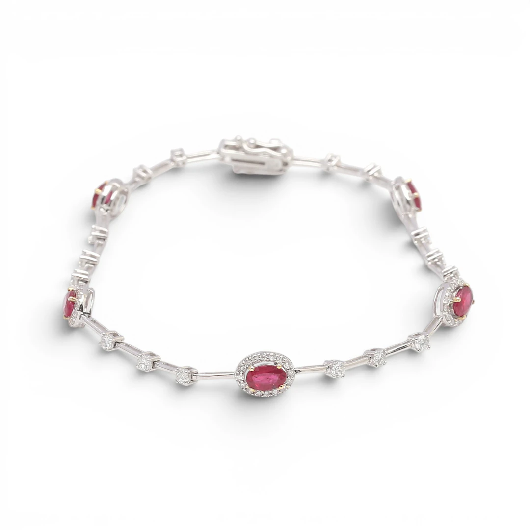Rubies and diamonds bracelet.