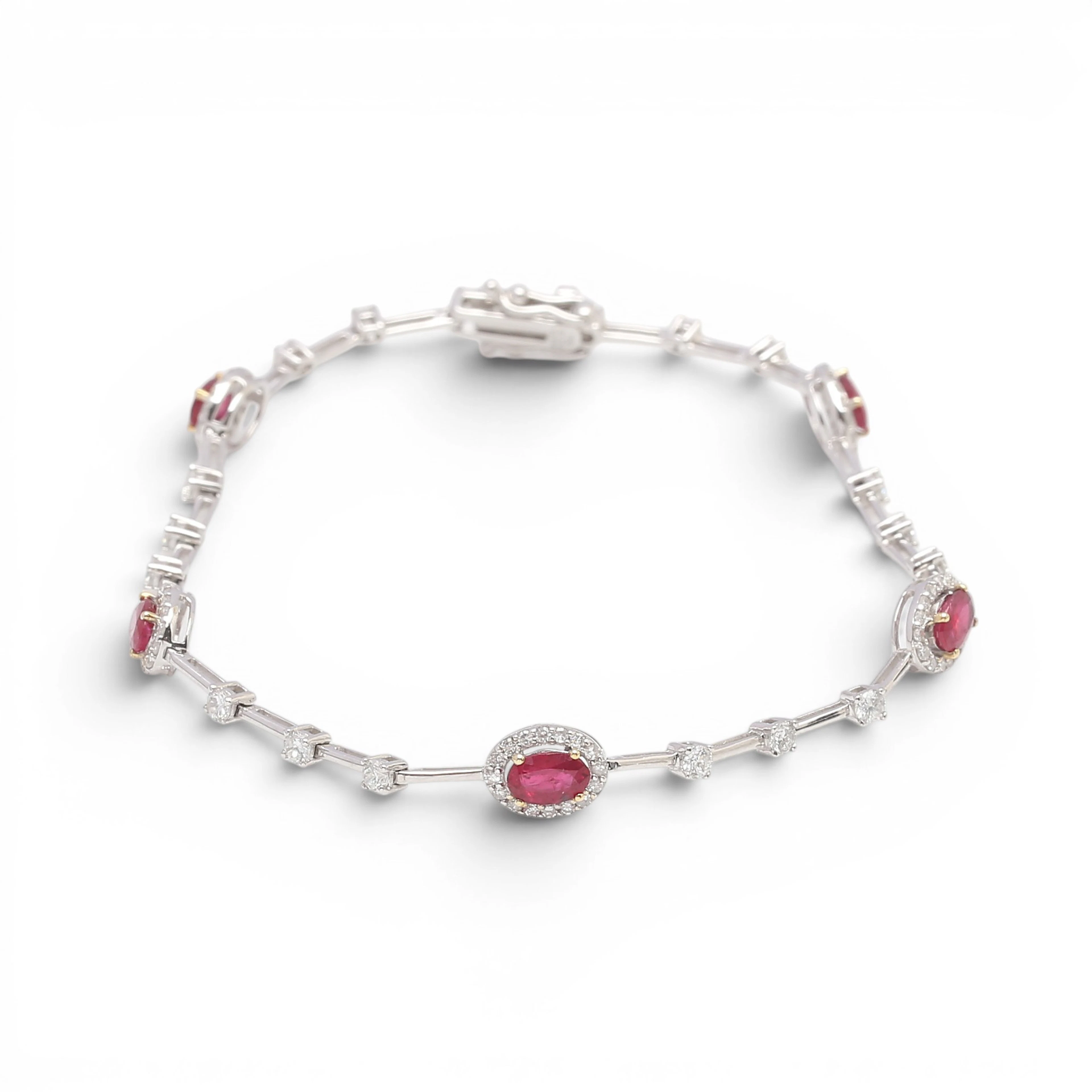 Rubies and diamonds bracelet.