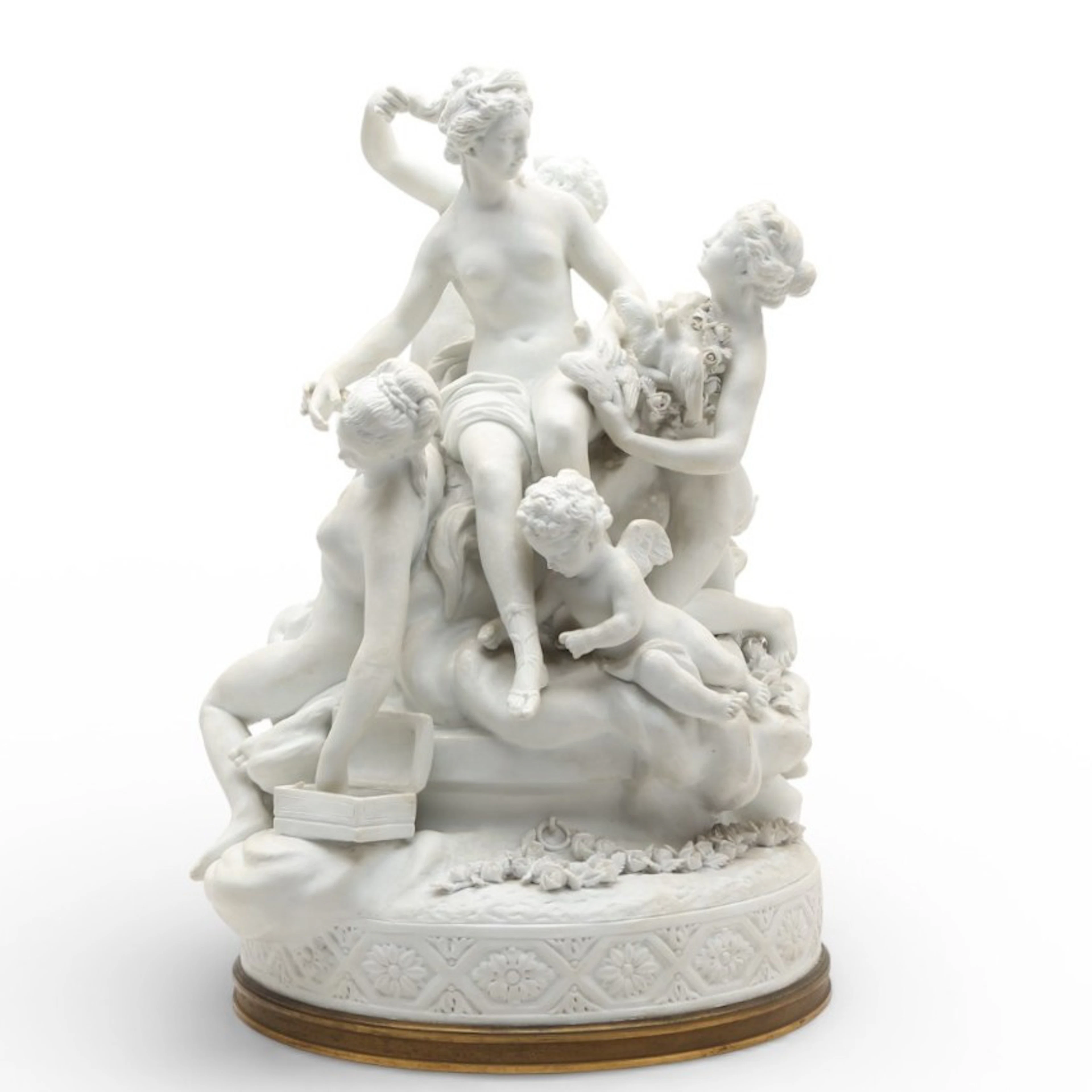 “The Bath of Venus”, French group in biscuit, from the 20th century.