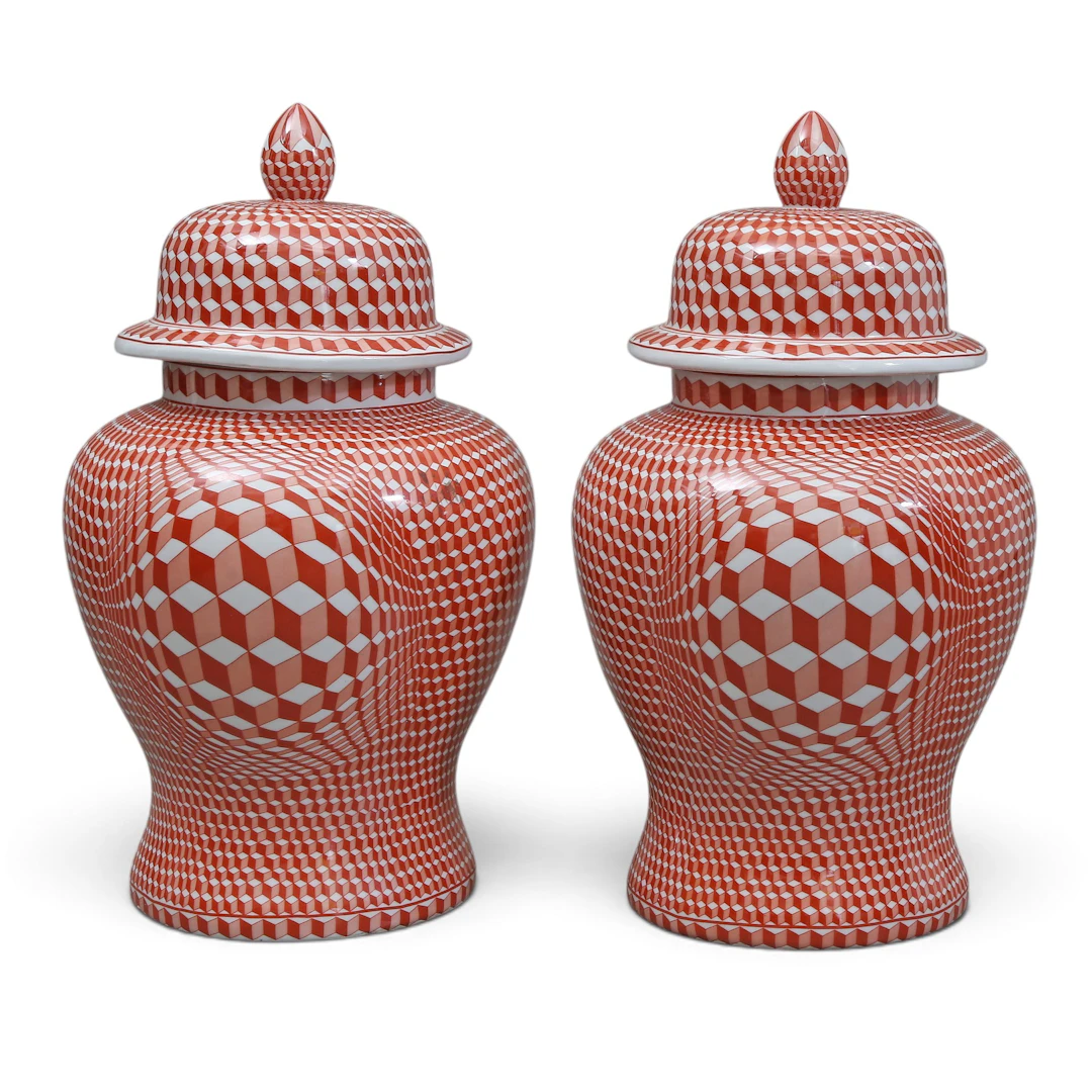 FABRIZIO ROLLO. Pair of porcelain jars.