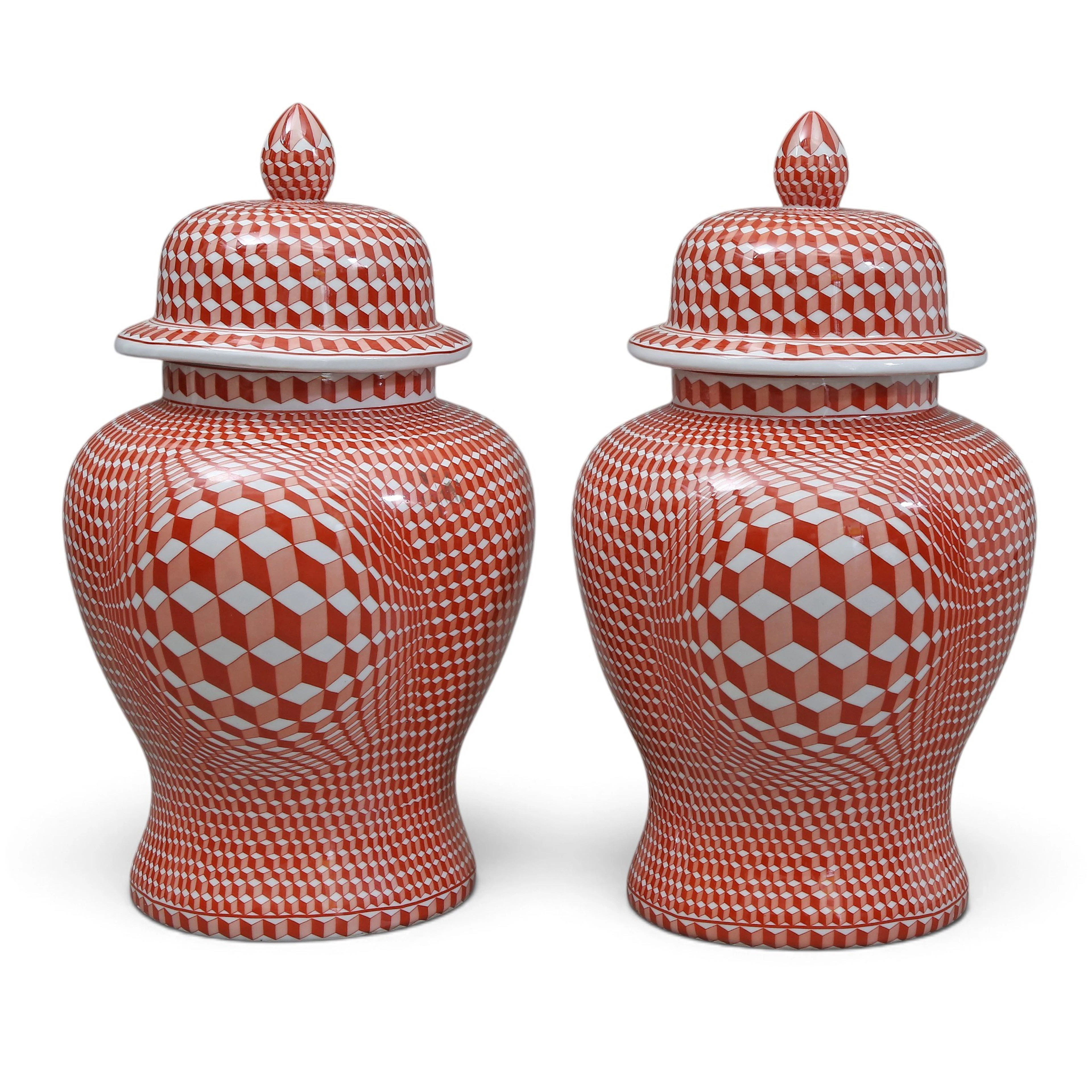 FABRIZIO ROLLO. Pair of porcelain jars.