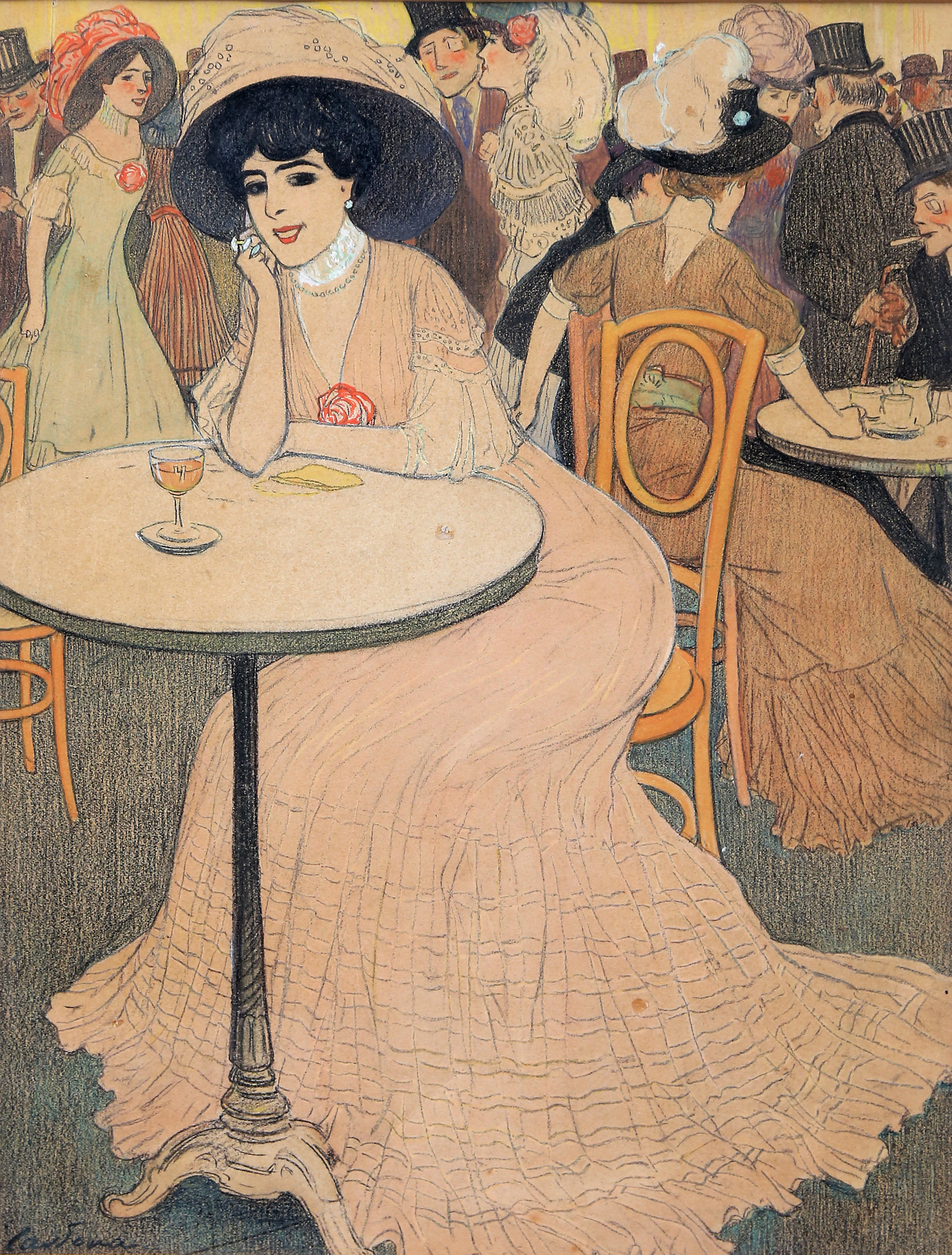 JOAN CARDONA LLADÓS. Parisian café scene.