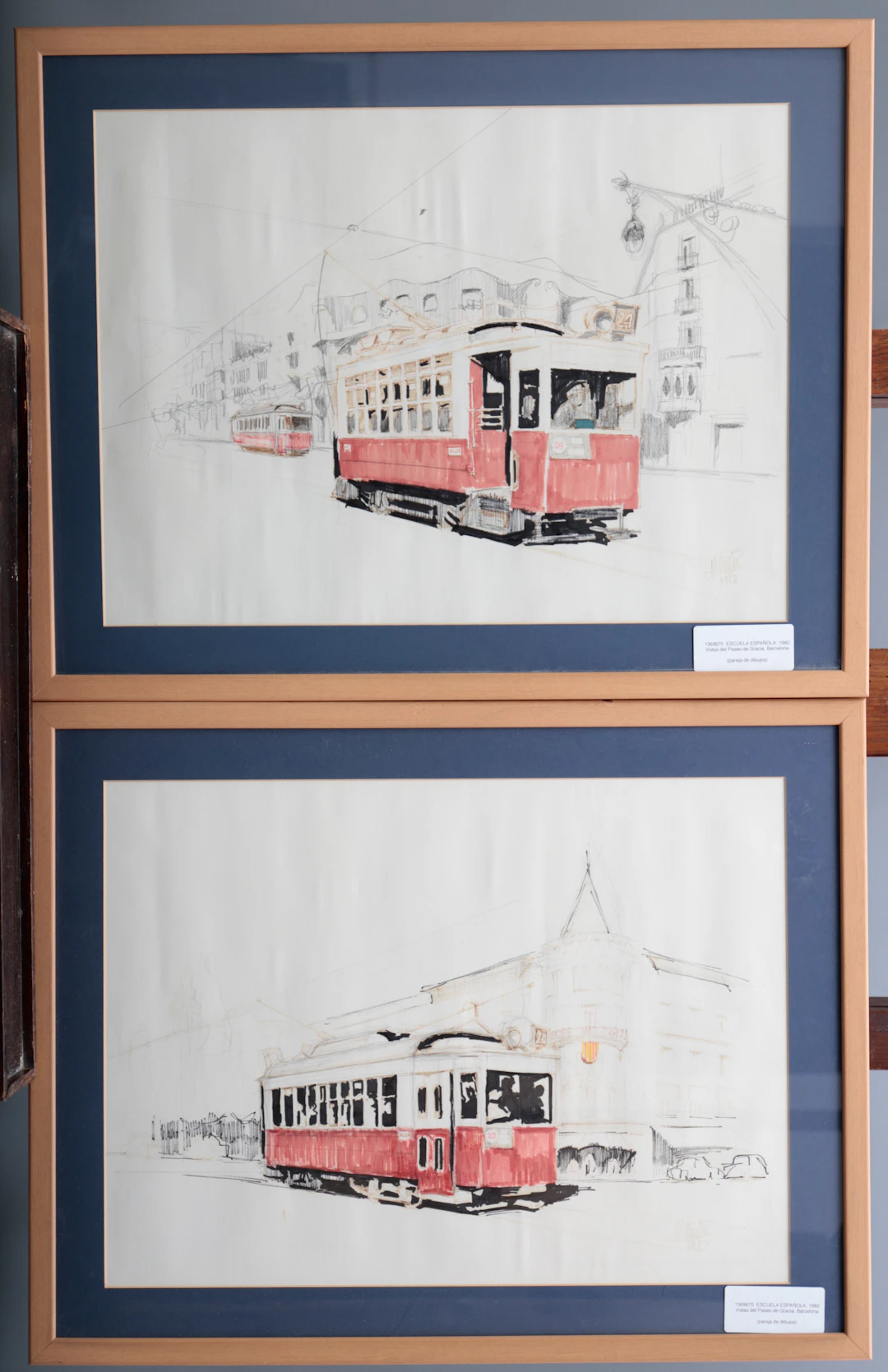 SPANISH SCHOOL, 1982. Views of Paseo de Gracia, Barcelona.