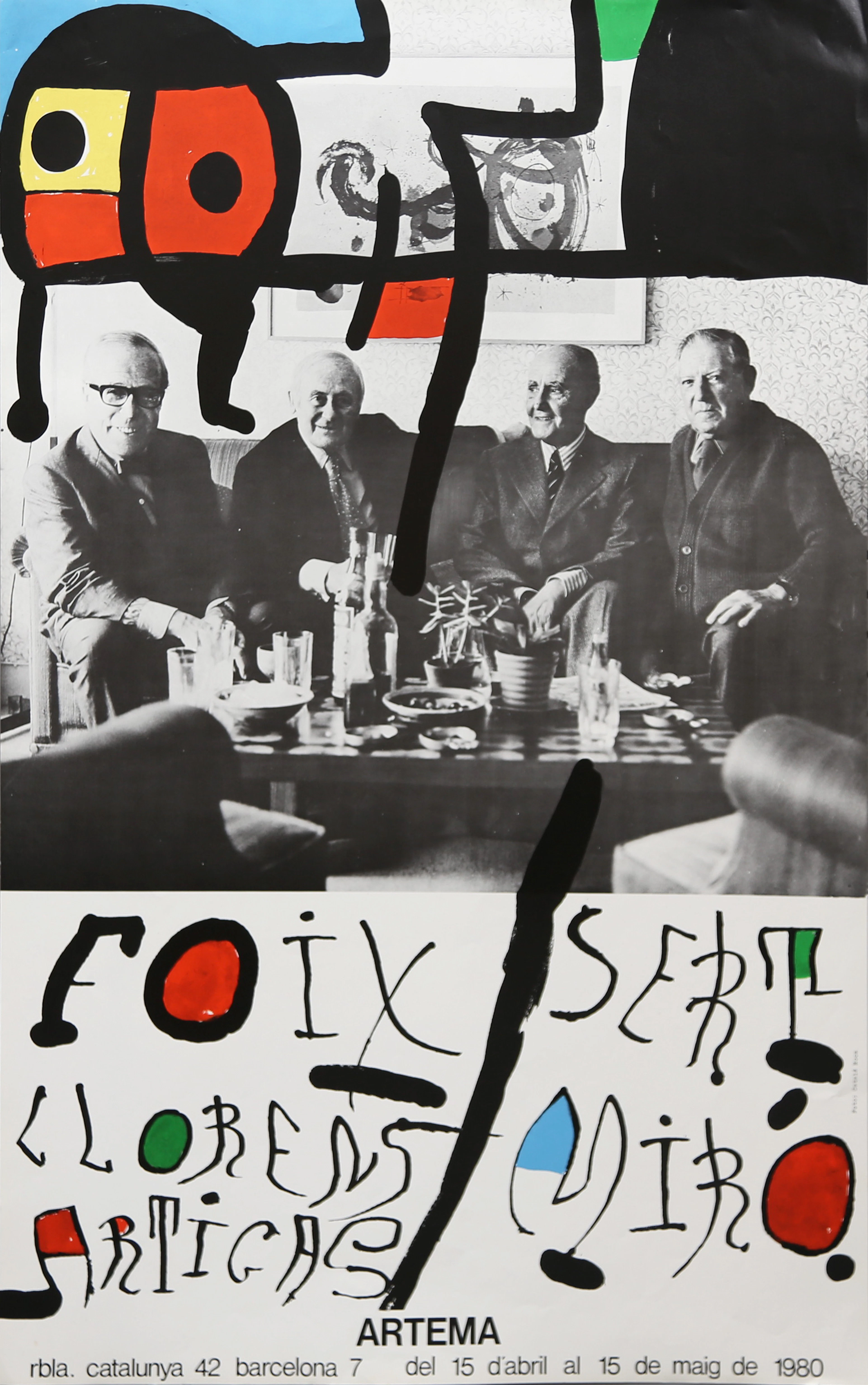 Lithographic poster for the exhibition “Foix-Sert-Llorens Artigas-Miró”