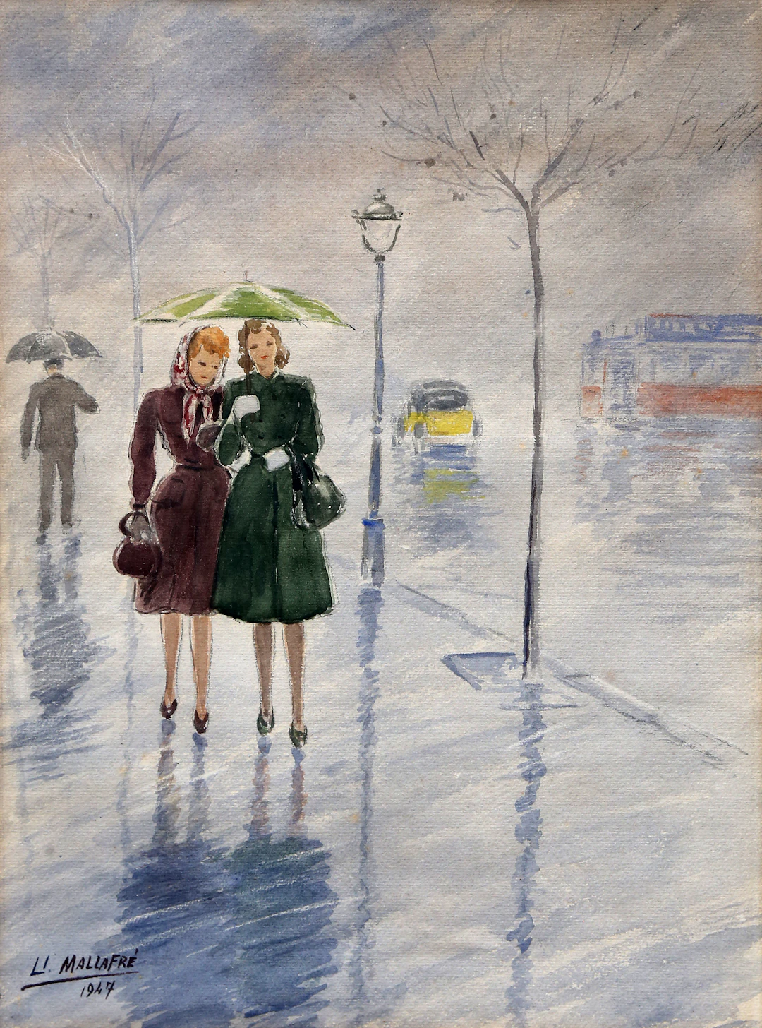 LLUÍS MALLAFRÉ. Girls with an umbrella.