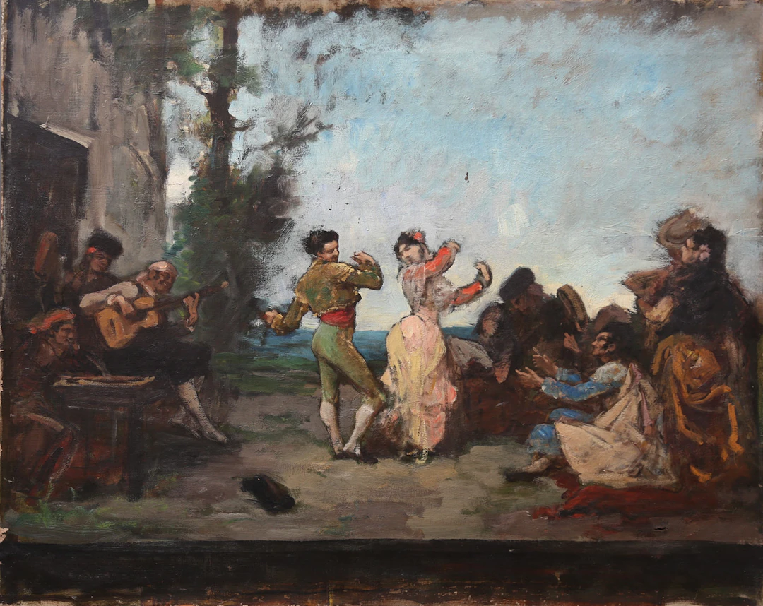 FRENCH SCHOOL, 19TH CENTURY. Flamenco dance.