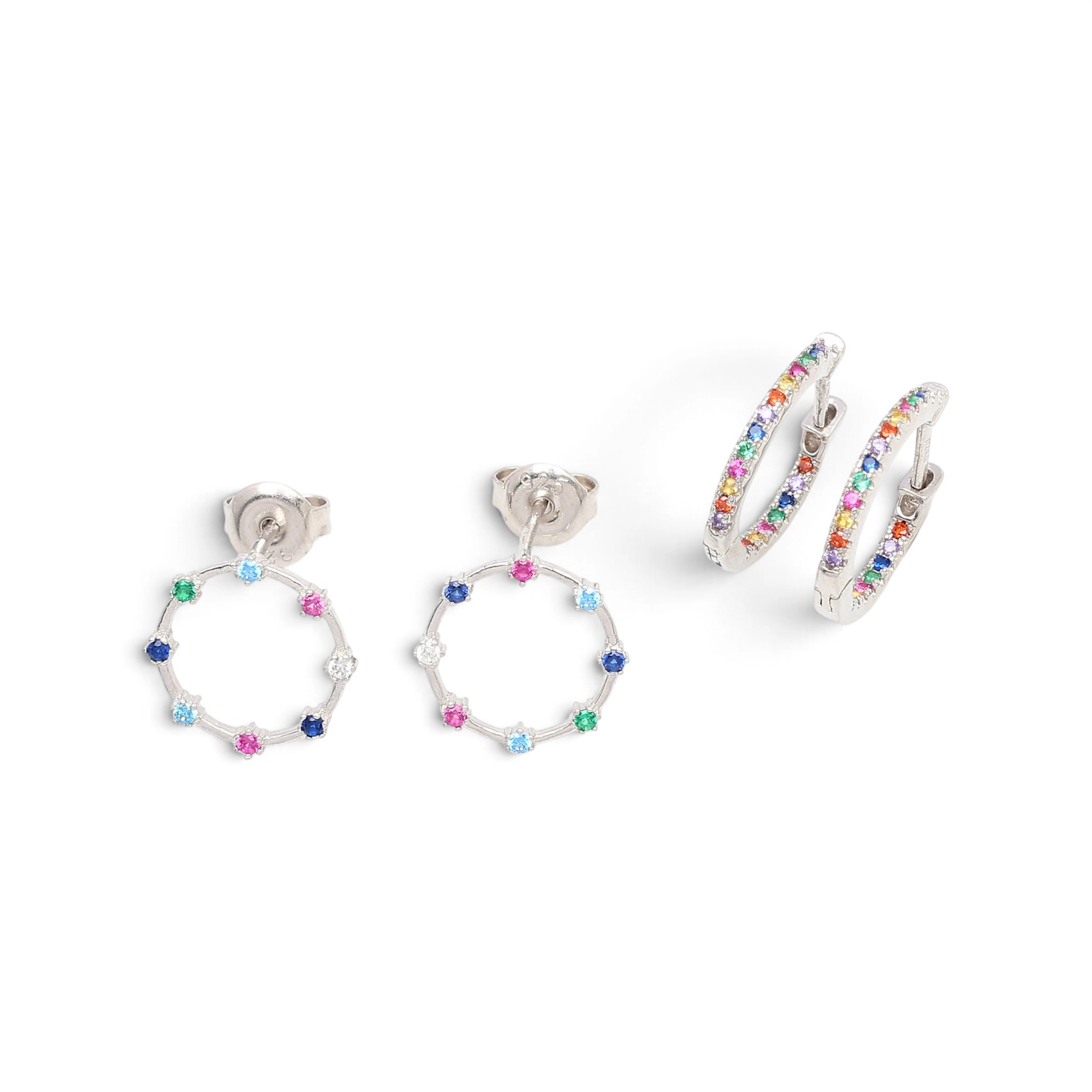 Two pairs of zircons earrings.