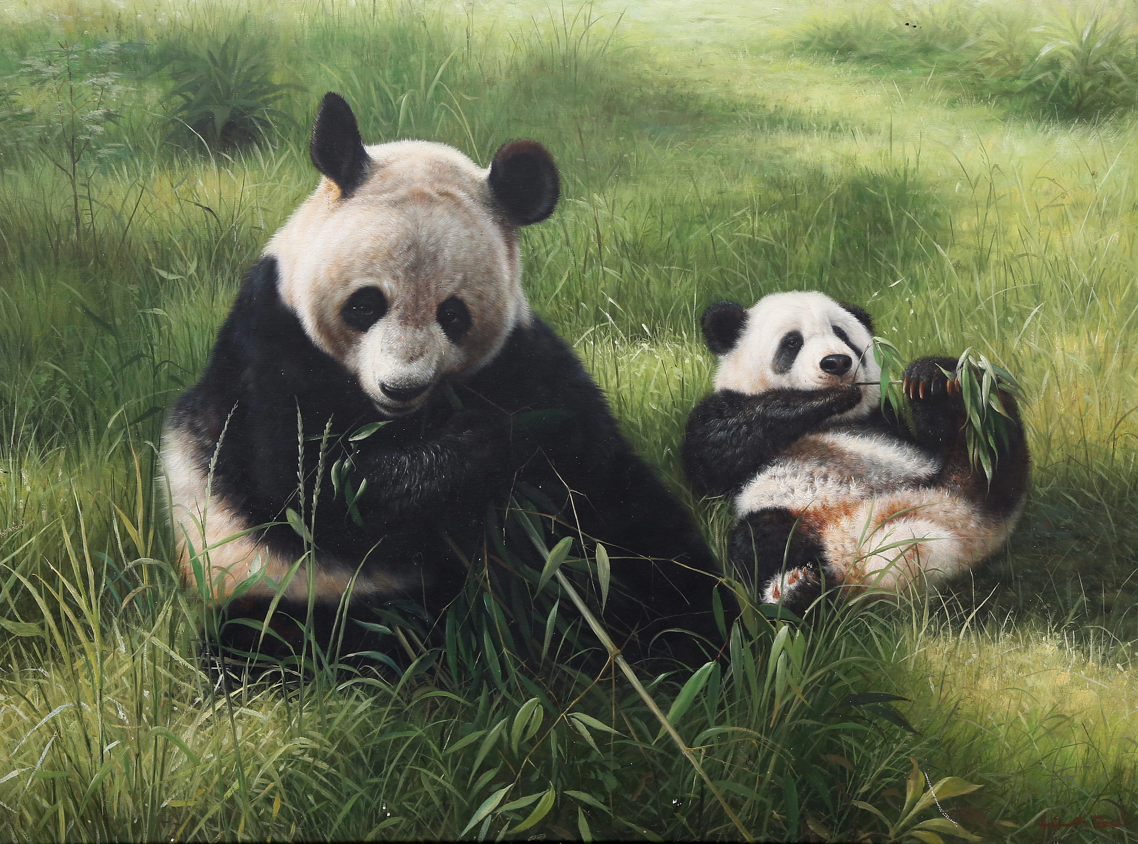 BRAZILIAN SCHOOL, LATE 20TH CENTURY. Panda Bears.
