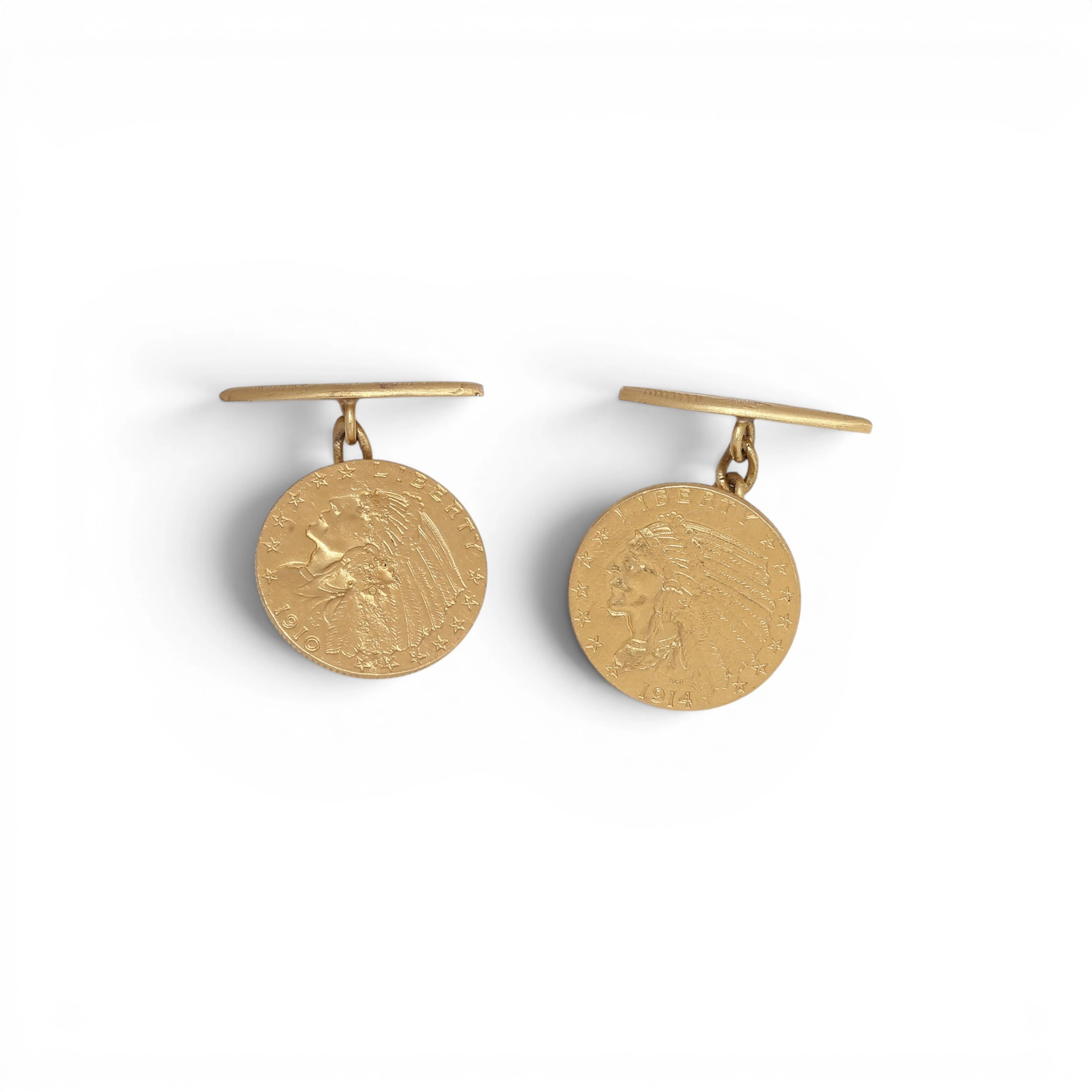 Cufflinks with American gold coins.