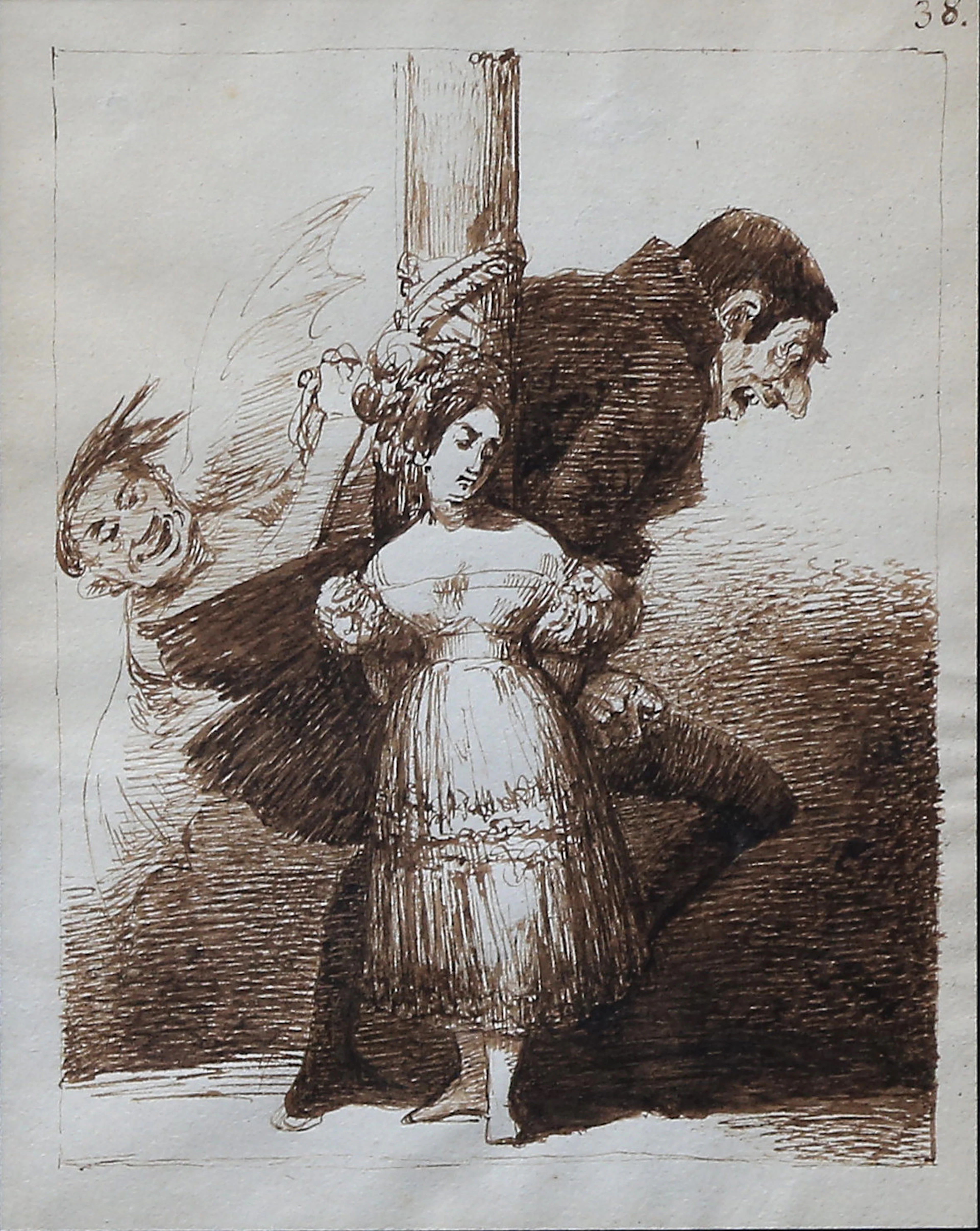 LEONARDO ALENZA. Goyaesque scene.