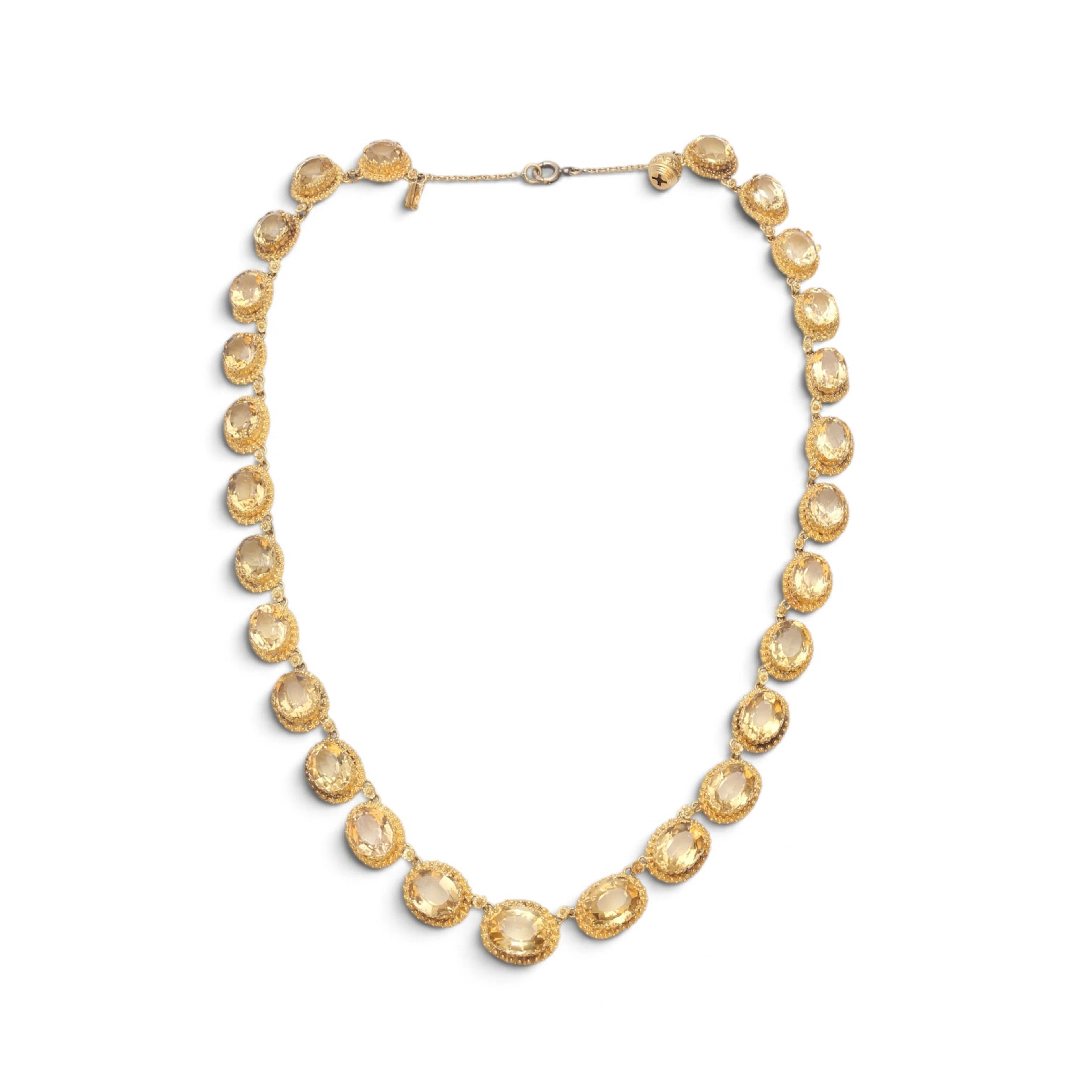 FRENCH gold and citrine choker, first third of the 19th century.