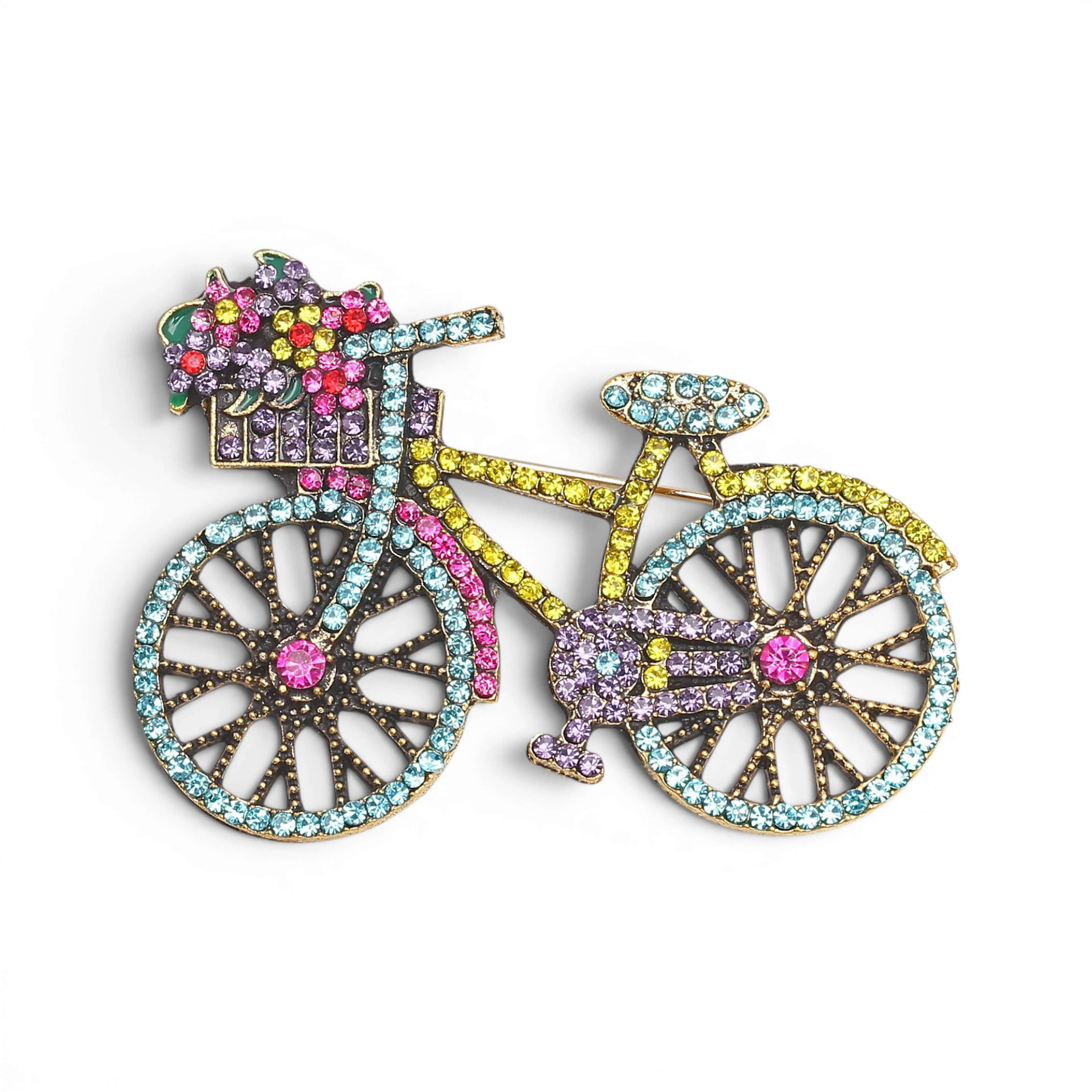 Bike-shaped brooch.