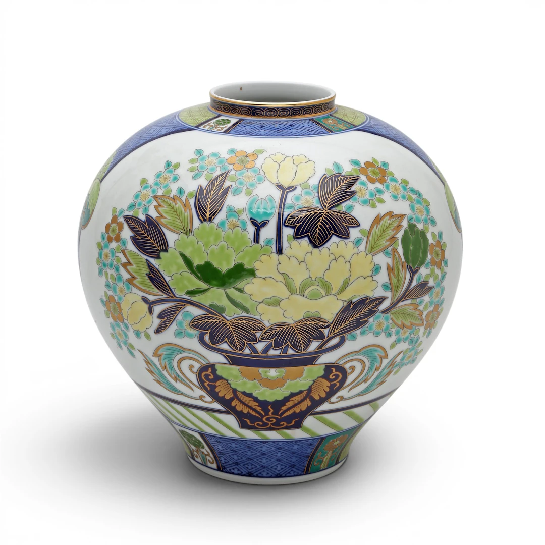 Japanese vase in Gold Imari porcelain, circa 1960-1970.