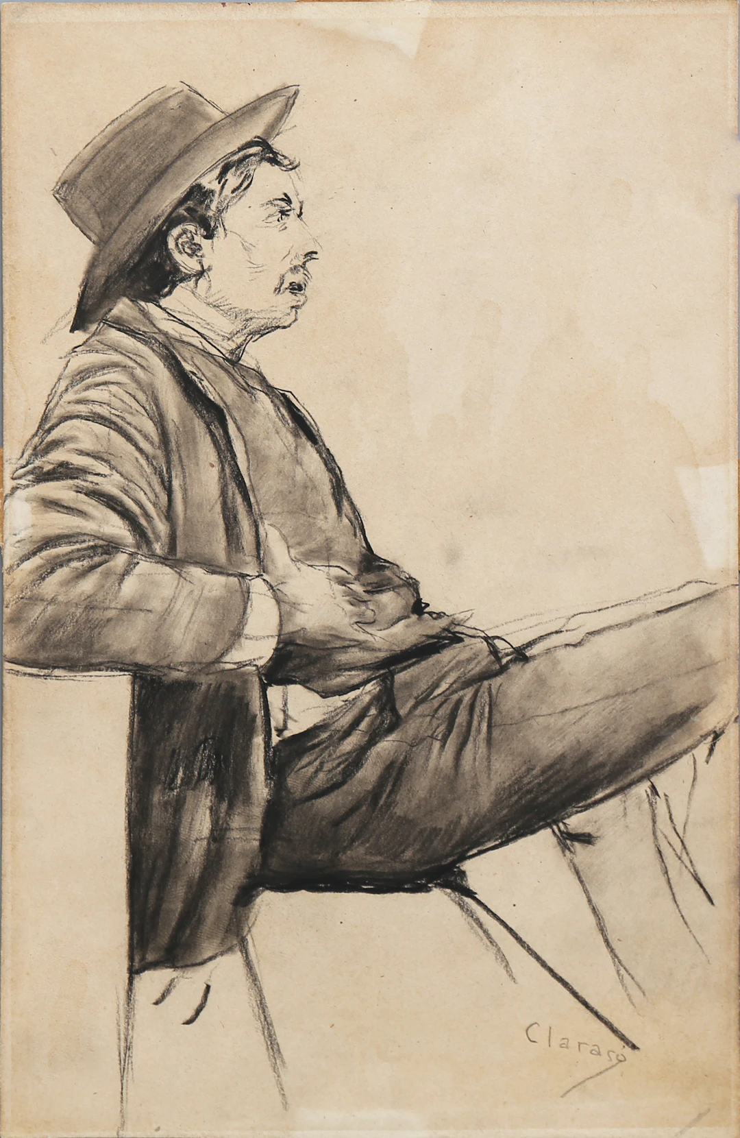 ENRIC CLARASÓ. ATRIBUIDO. A young man sitting.