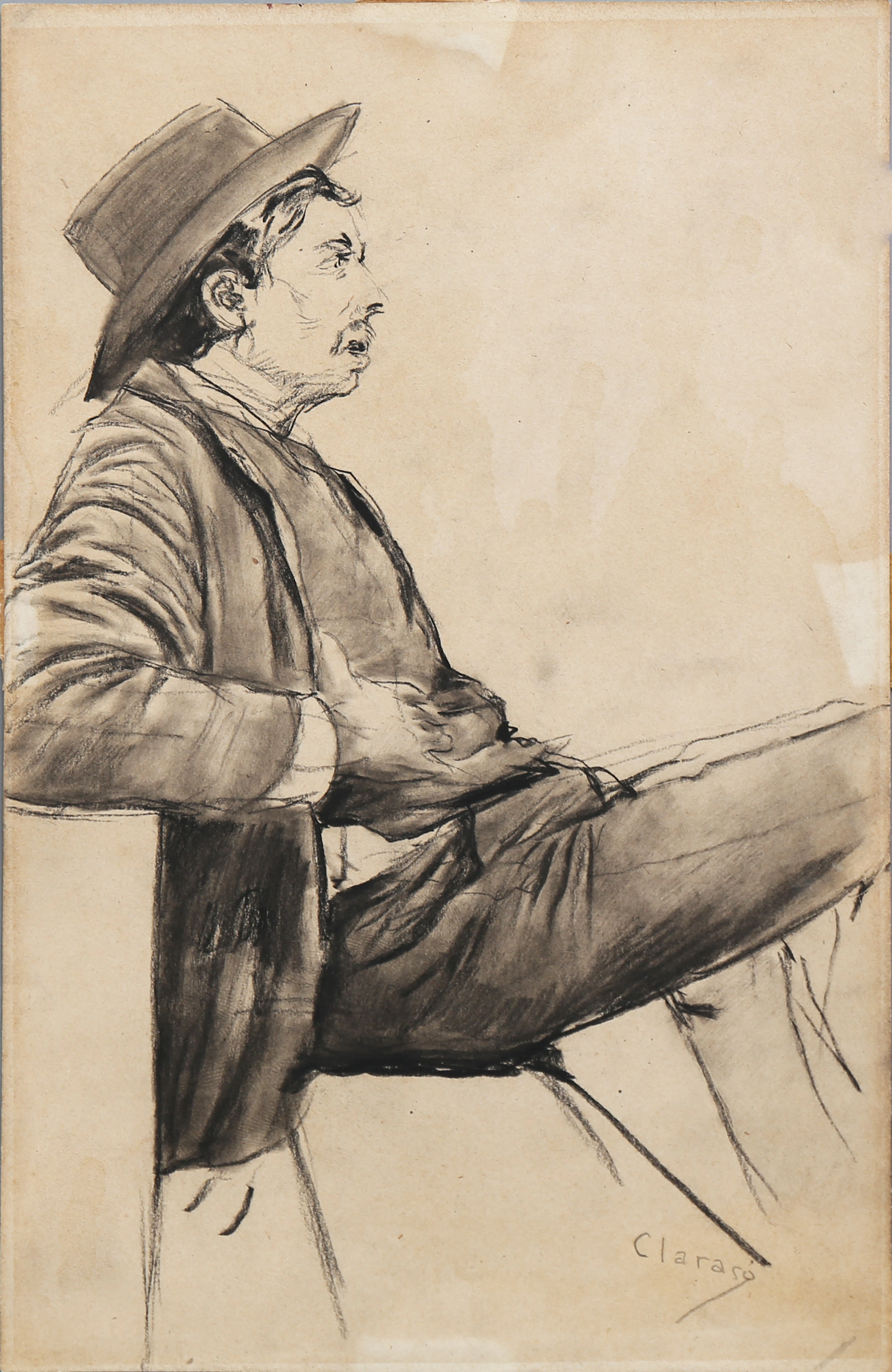 ENRIC CLARASÓ. ATRIBUIDO. A young man sitting.