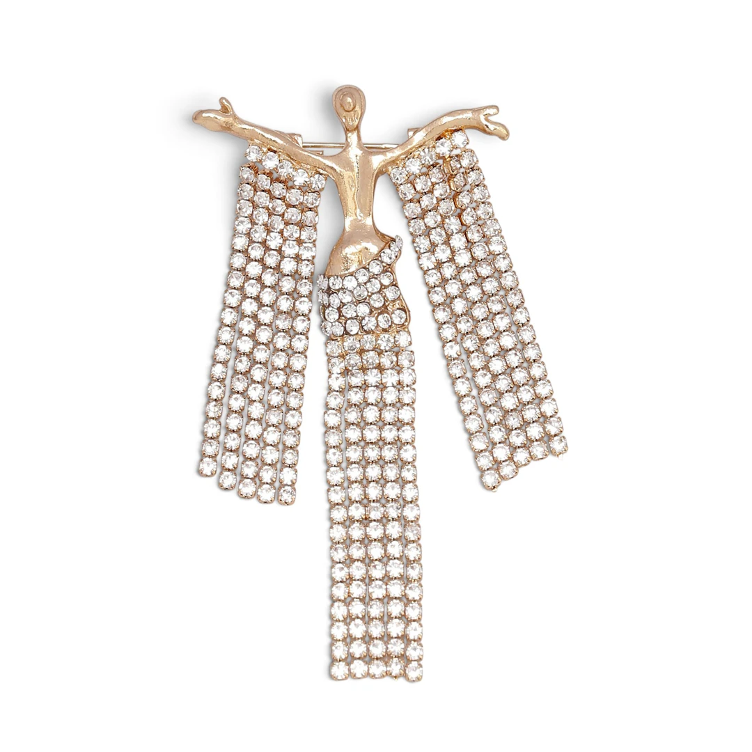 Art Deco style ballerina-shaped brooch.