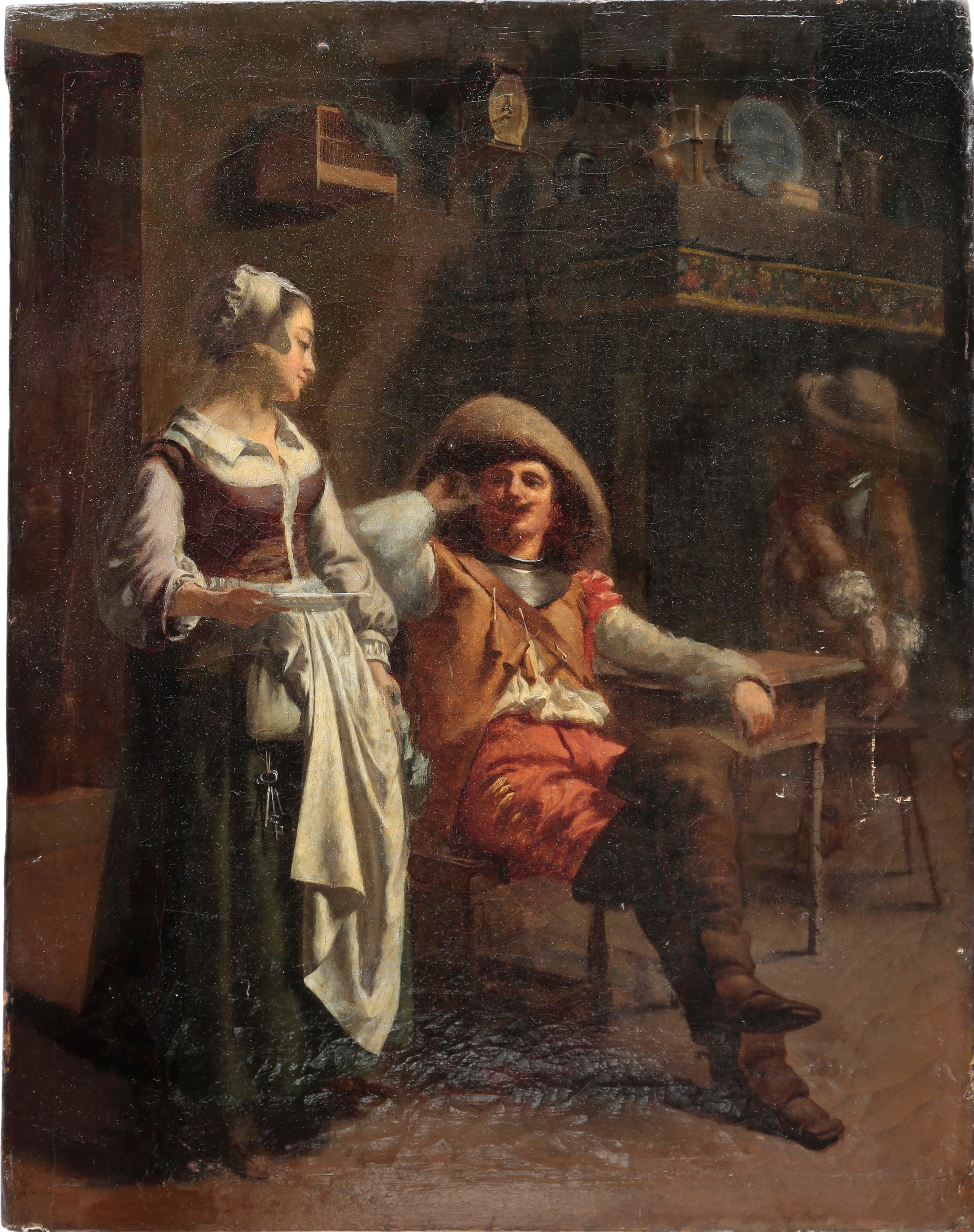 FRENCH SCHOOL, 19TH CENTURY. Interior of a tavern.