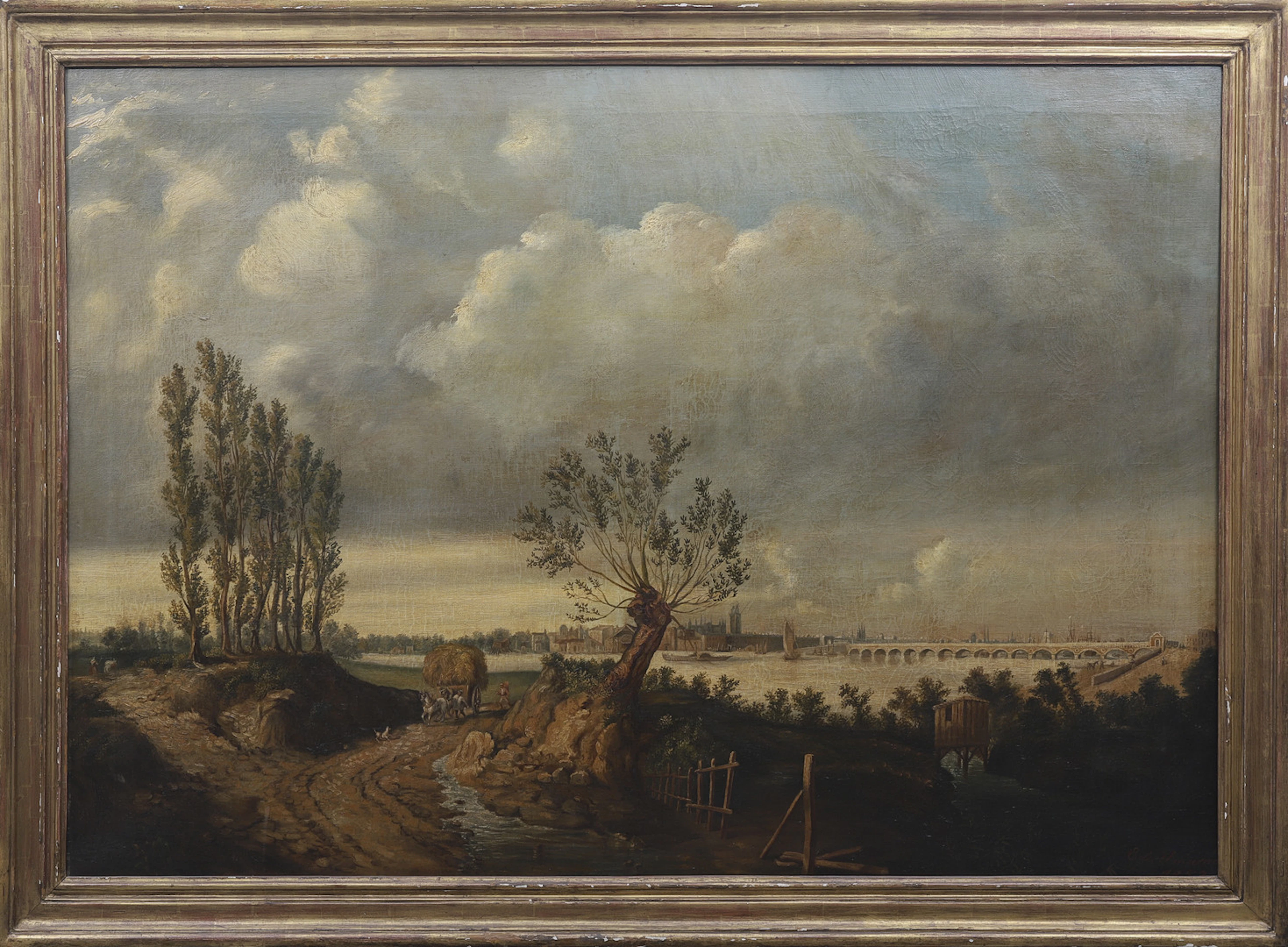 E. DE UMARÁN (WORK CIRCA 1850). View of Bordeaux.