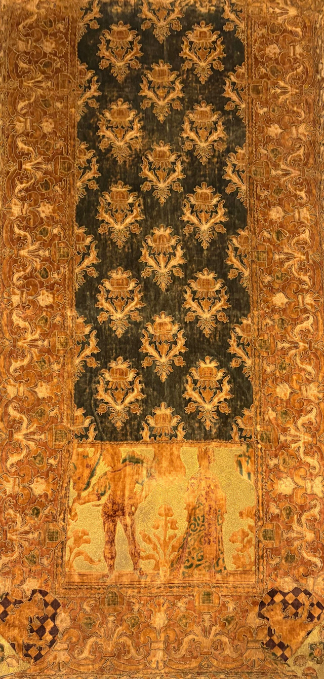 EO-MEDIEVAL wall hanging, probably English, Arts & Crafts style, in