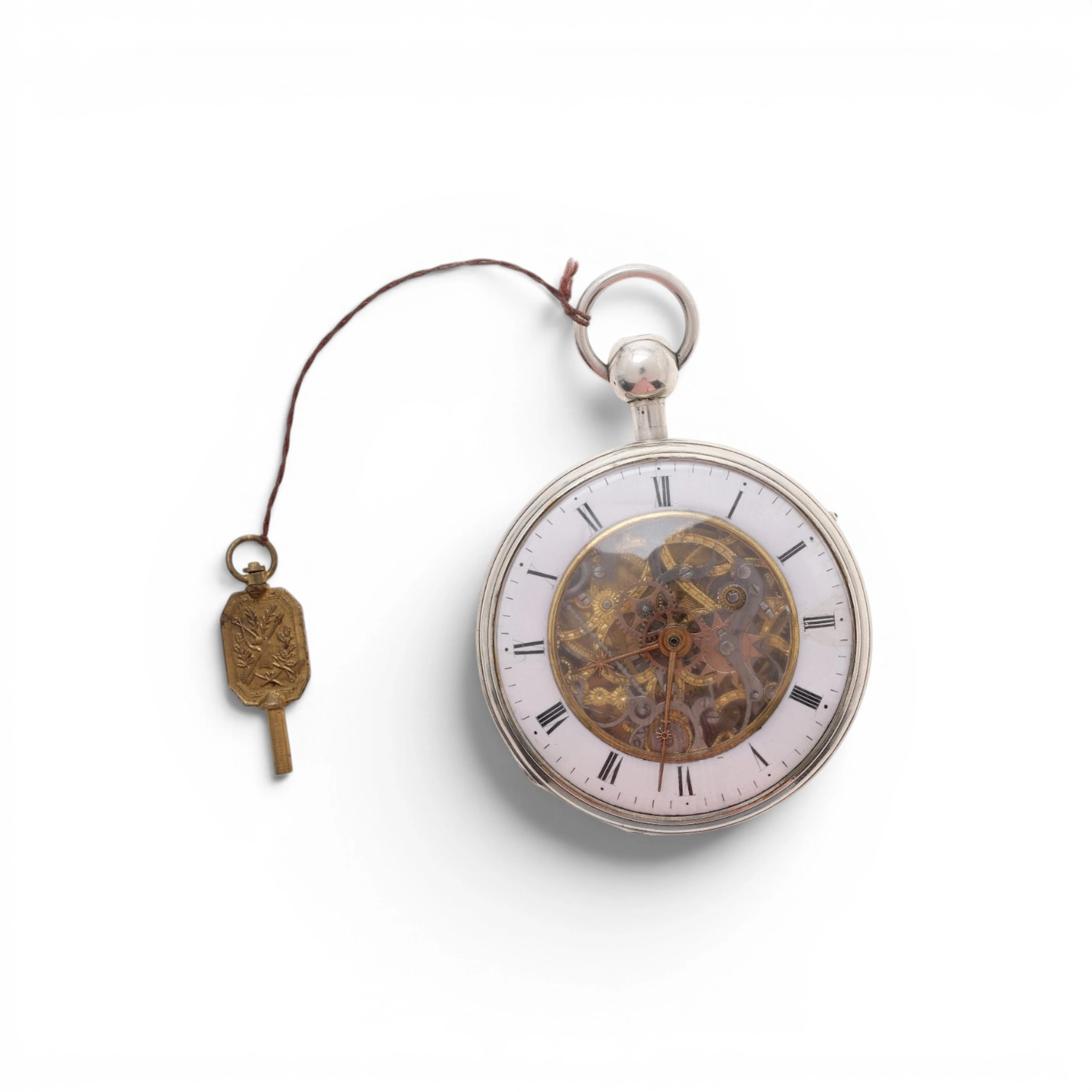 Swiss silver pocket watch with striking mechanism, early 19th century.