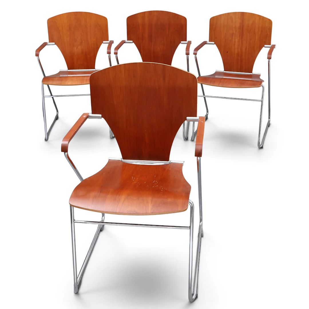 JOSEP MORA. Set of four "Egoa" armchairs.