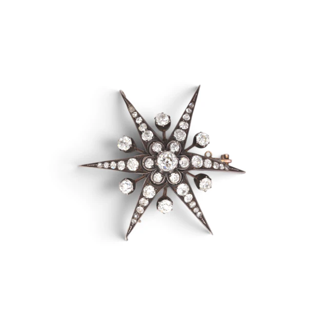 STAR-SHAPED brooch-pendant, late 19th century.
