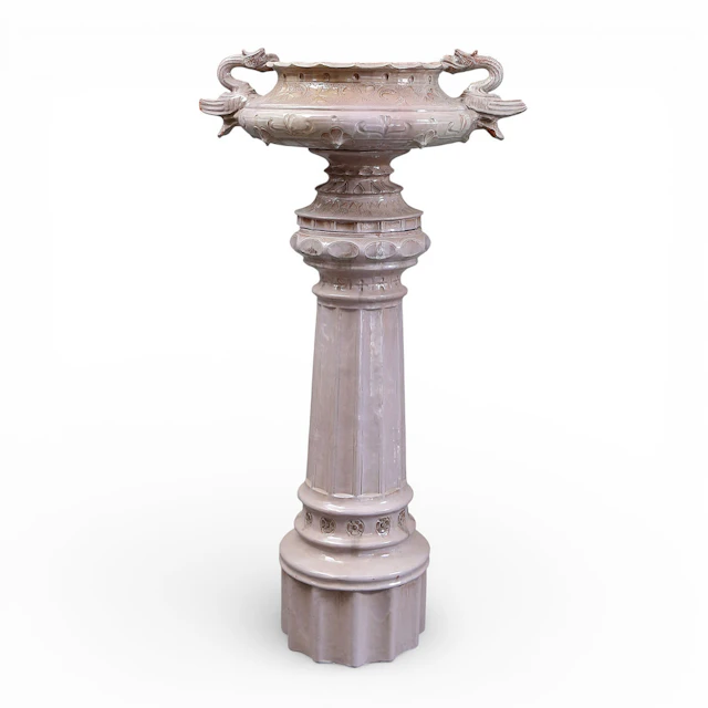 Earthenware jardiniere with pedestal, early 20th century.