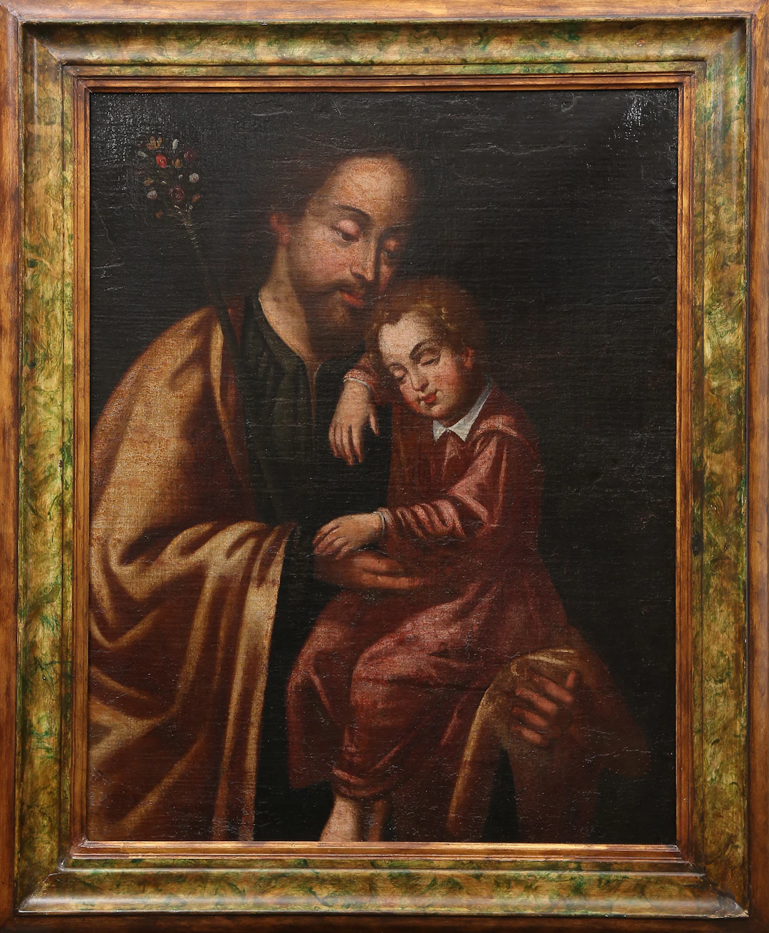 SPANISH SCHOOL, 17TH CENTURY. Saint Joseph and the Child.